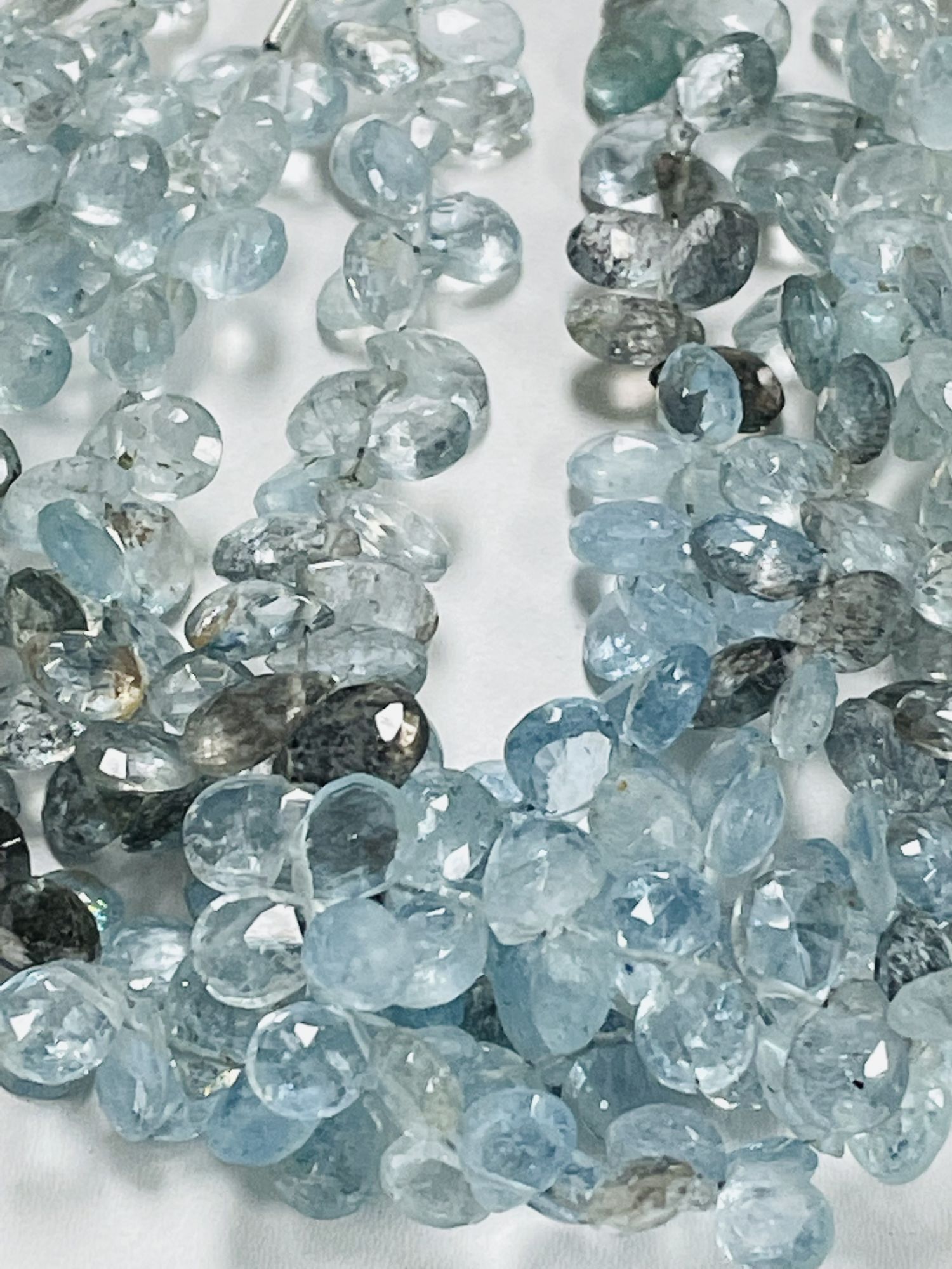 Copper Aquamarine Pear Faceted