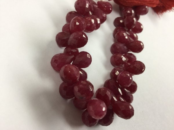 Dyed Ruby Drops Faceted