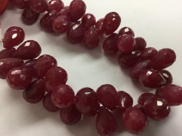 Dyed Ruby Drops Faceted