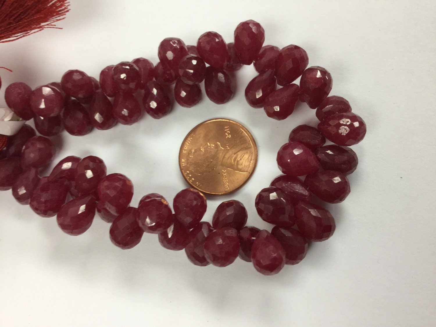 Dyed Ruby Drops Faceted