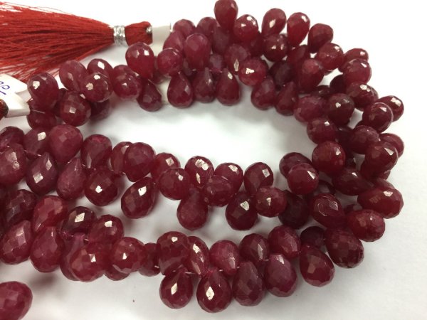 Dyed Ruby Drops Faceted