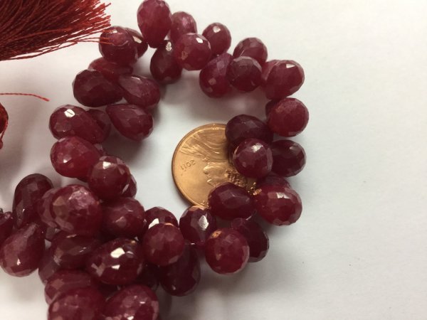 Dyed Ruby Drops Faceted