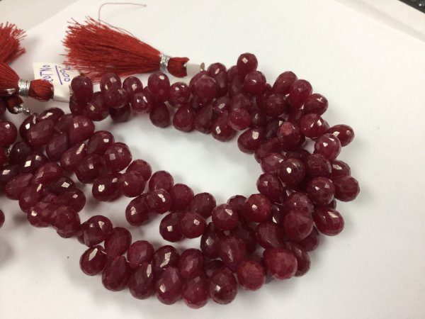 Dyed Ruby Drops Faceted