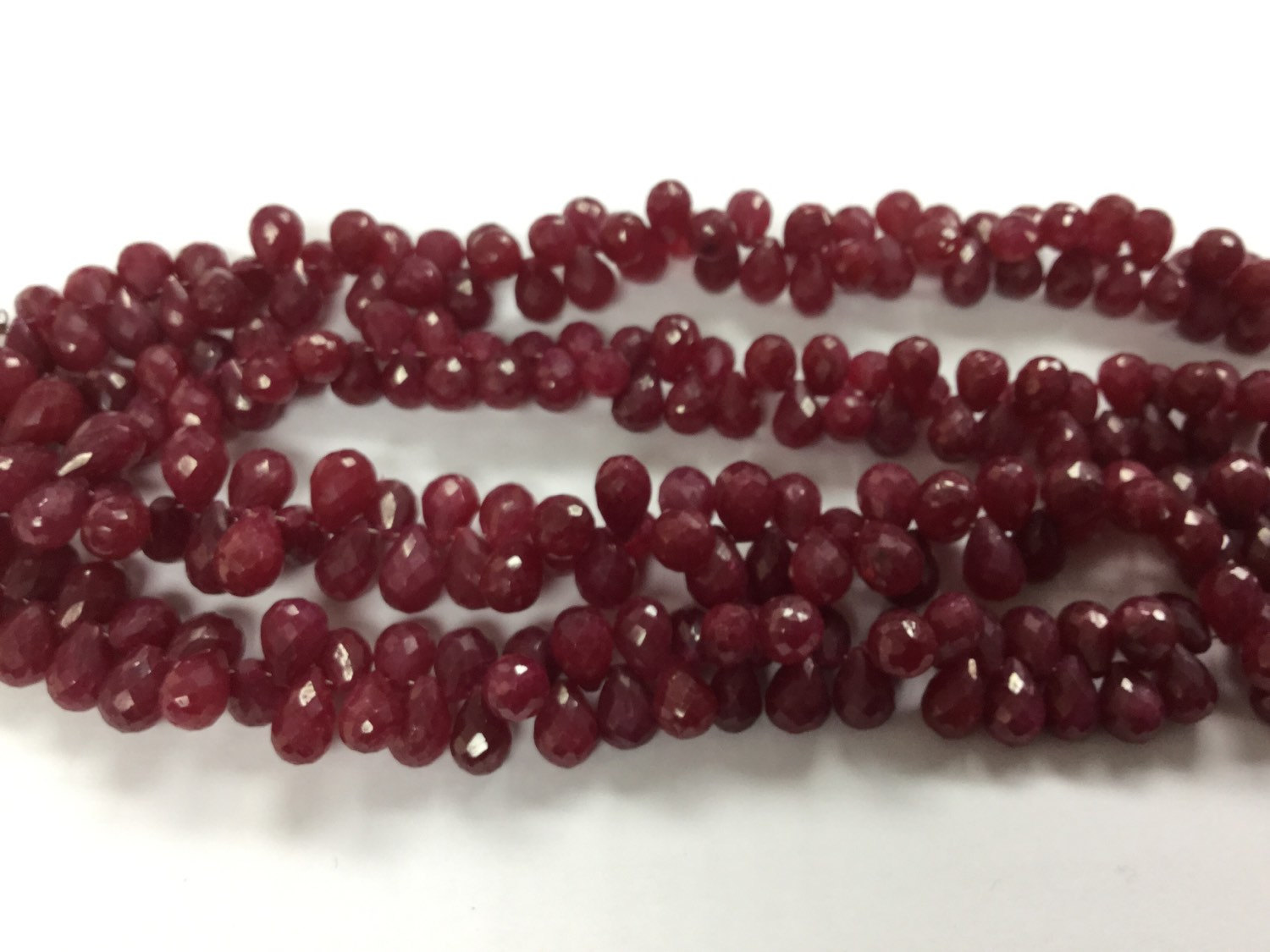 Dyed Ruby Drops Faceted