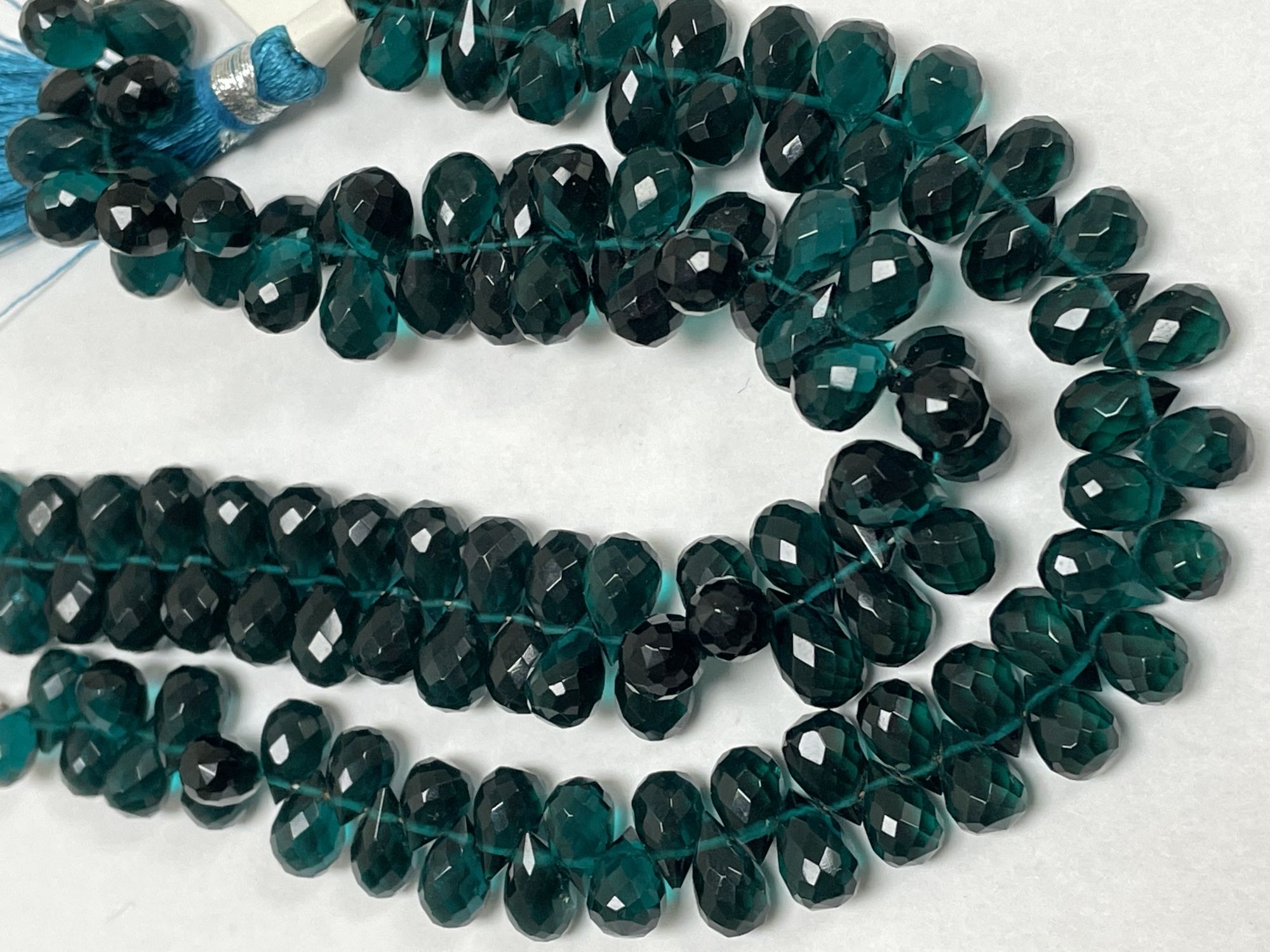 Teal Hydro Quartz Drop Faceted