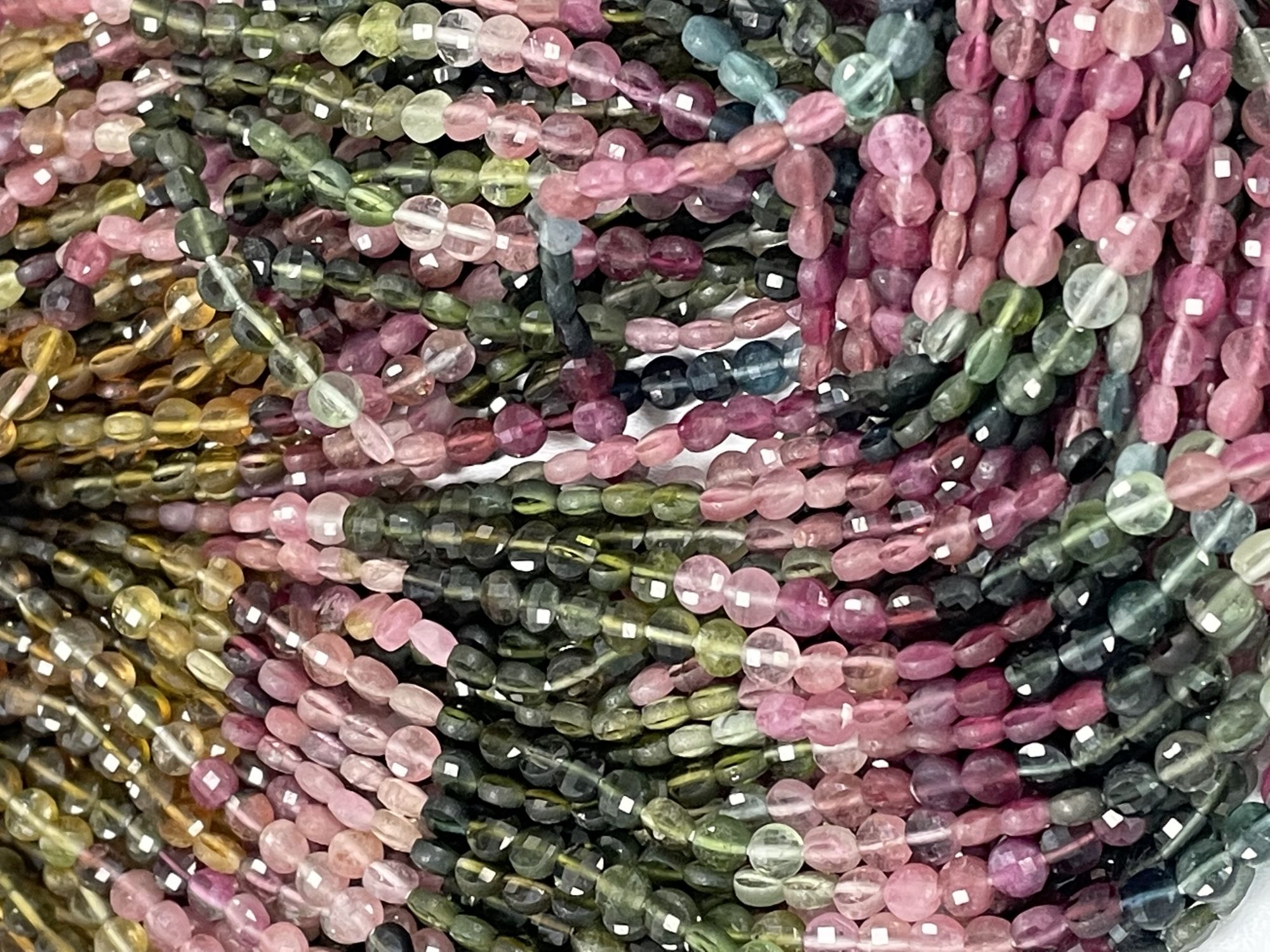 Multi Tourmaline Coin Faceted