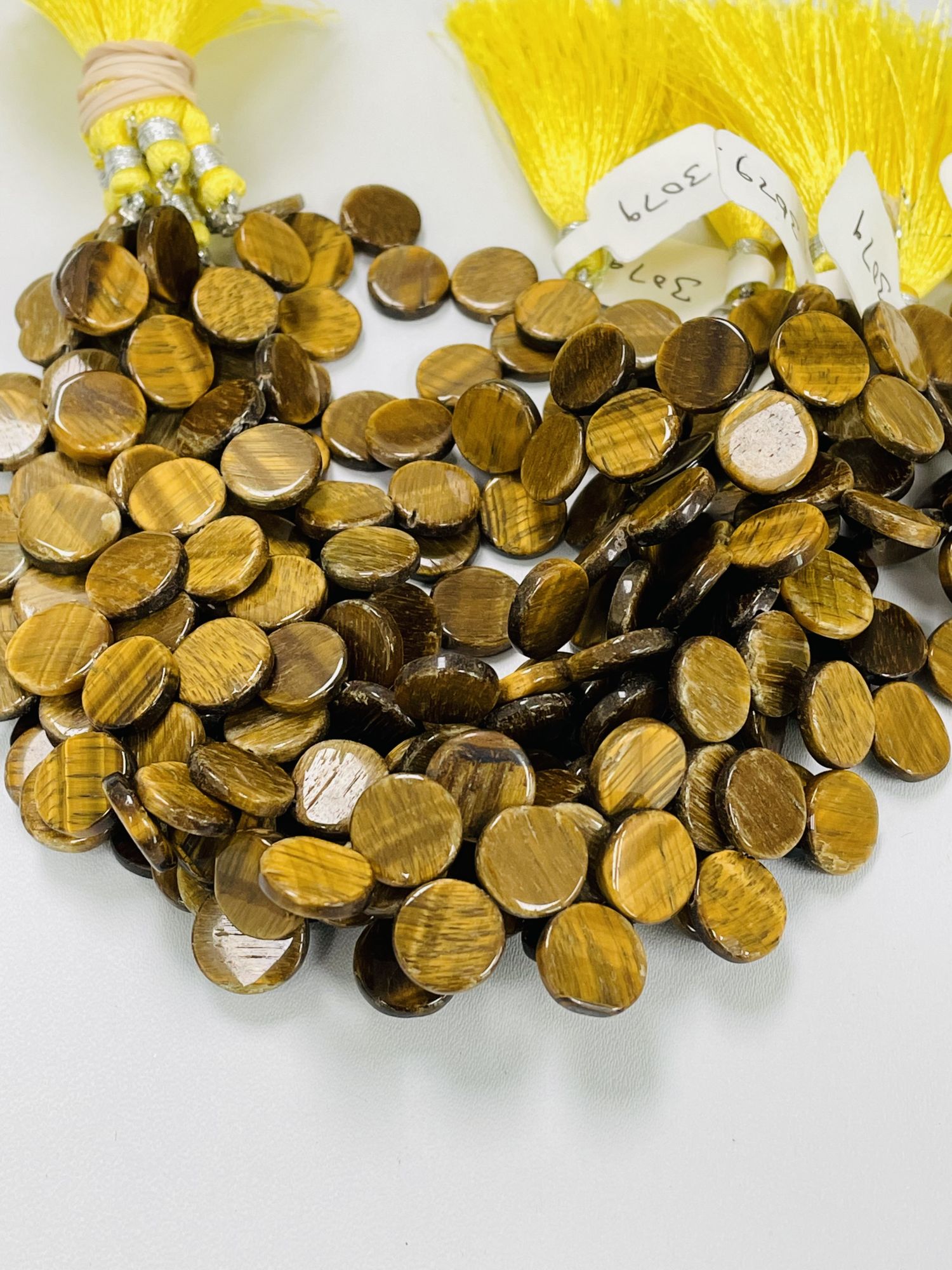 Golden Cats Eye Coin Faceted