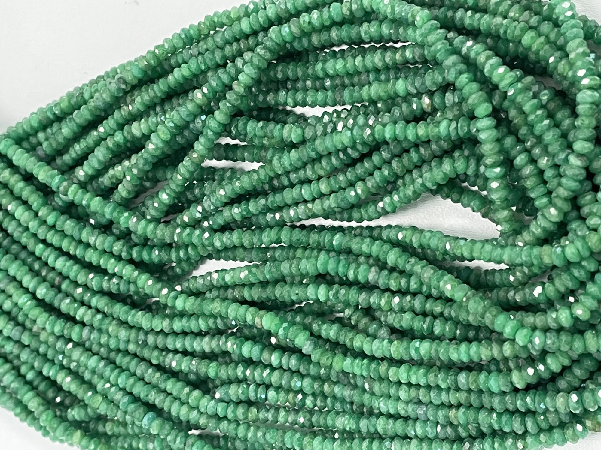 Oiled Emerald Rondelle Faceted