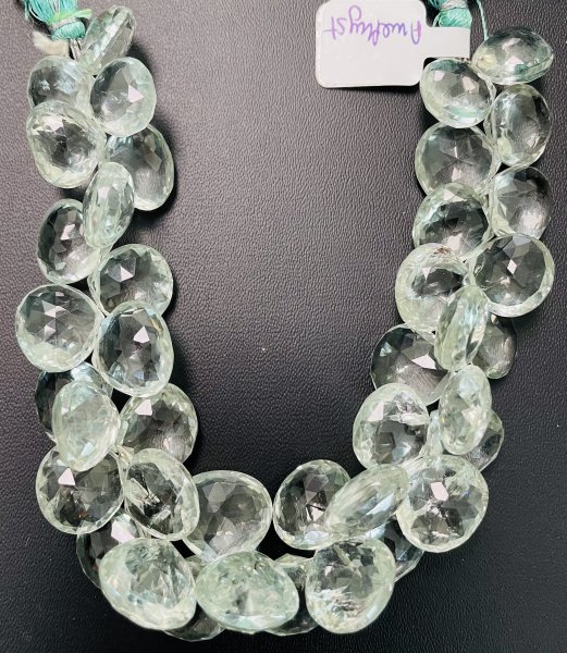 Green Amethyst Heart Faceted