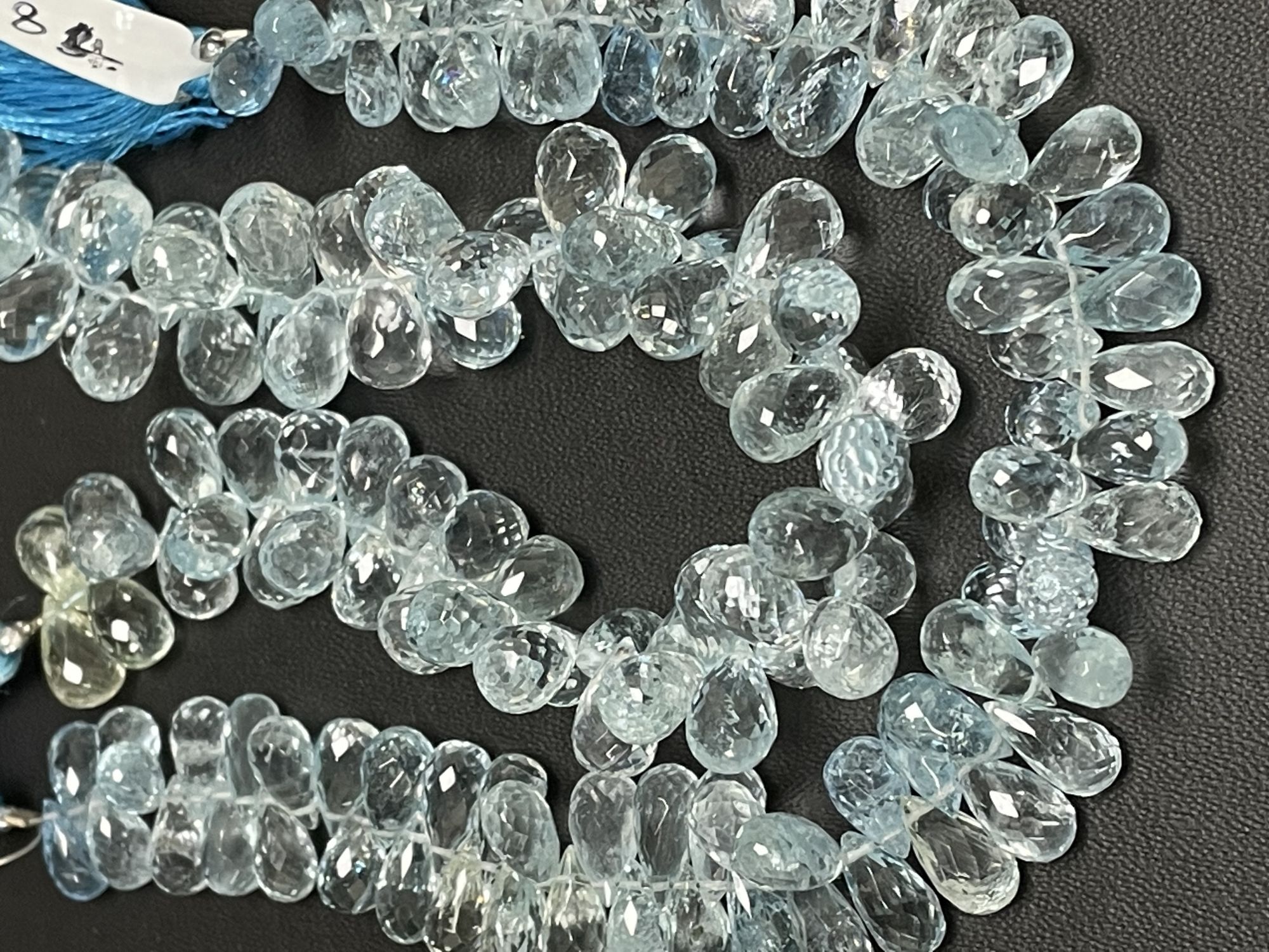 Aquamarine Drop Faceted
