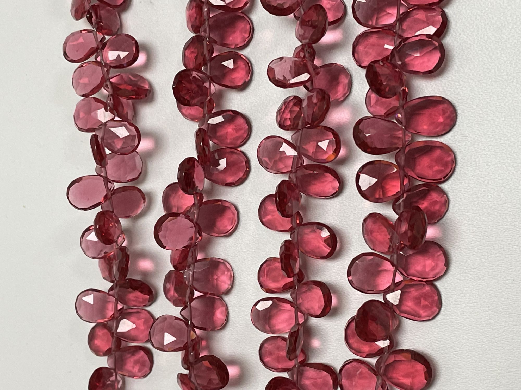 Rubilite Hydro Quartz Pear Faceted