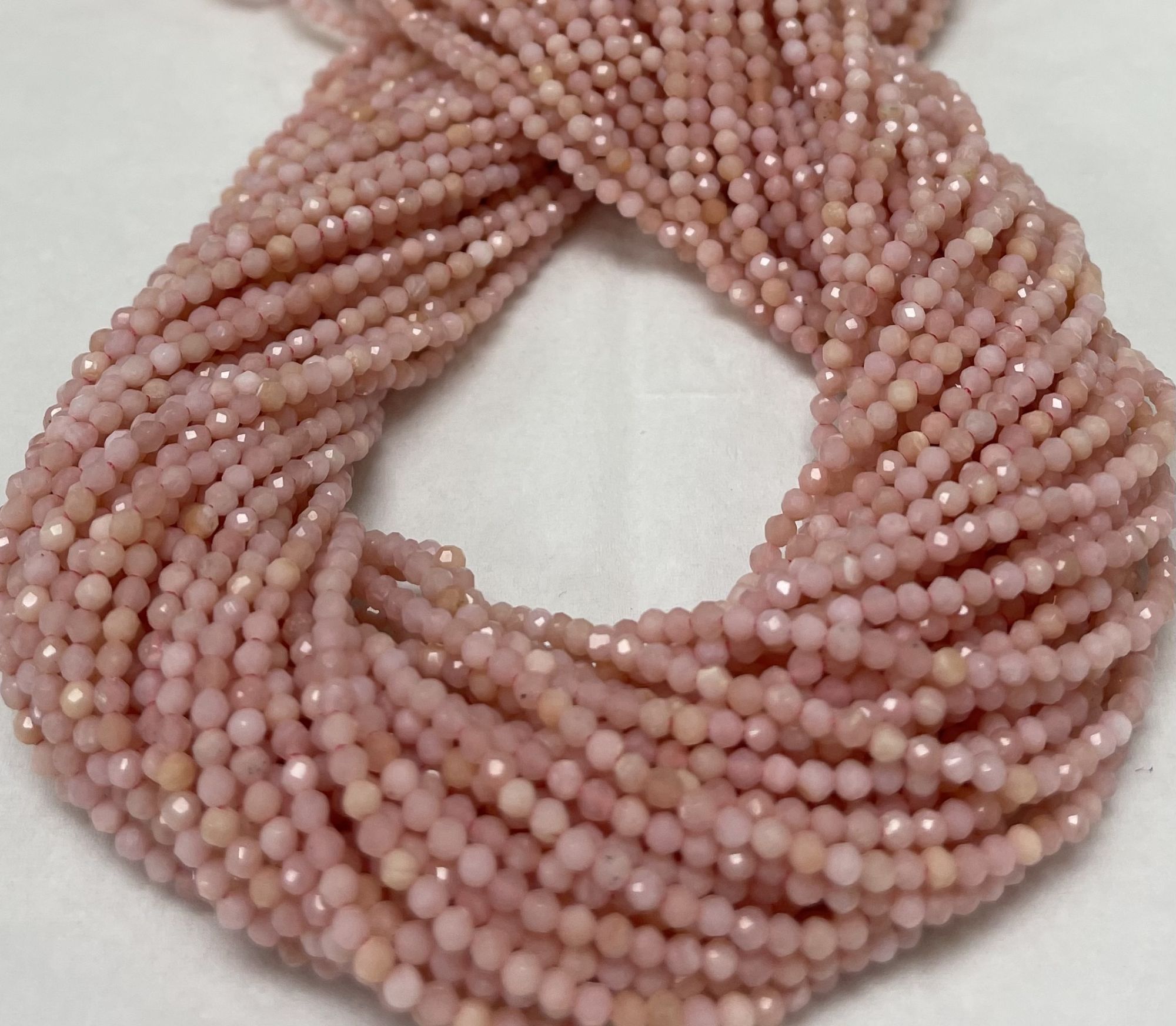 Light Pink Opal Rondelles Faceted