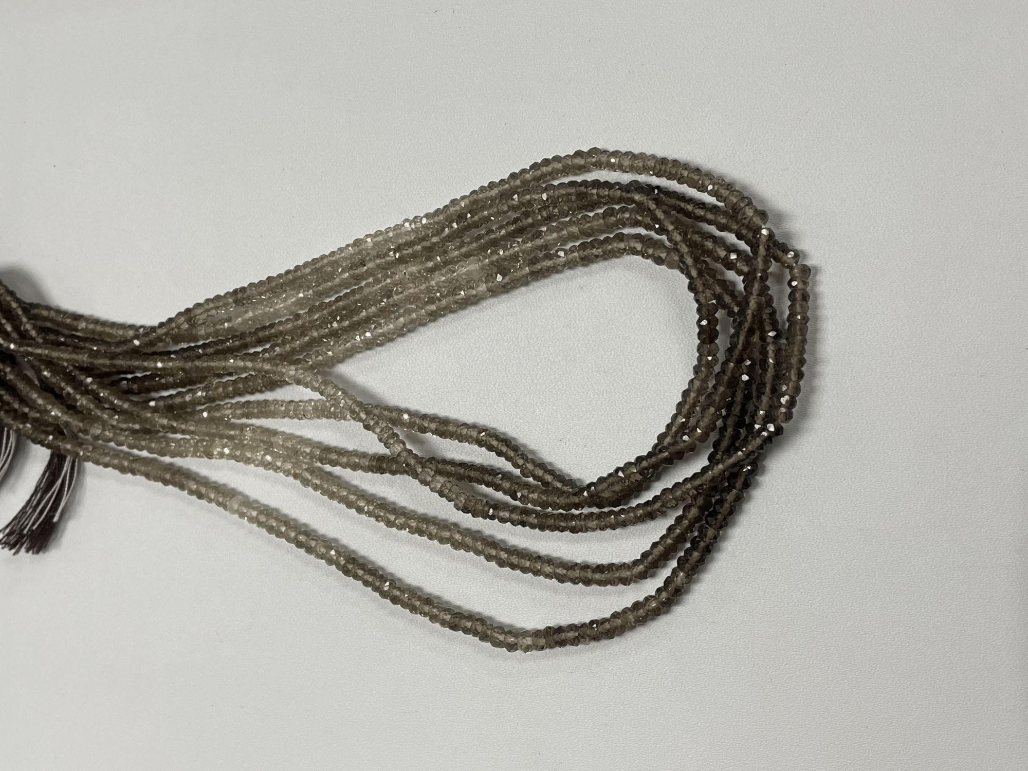 Shaded Smoky Quartz Rondelle Faceted