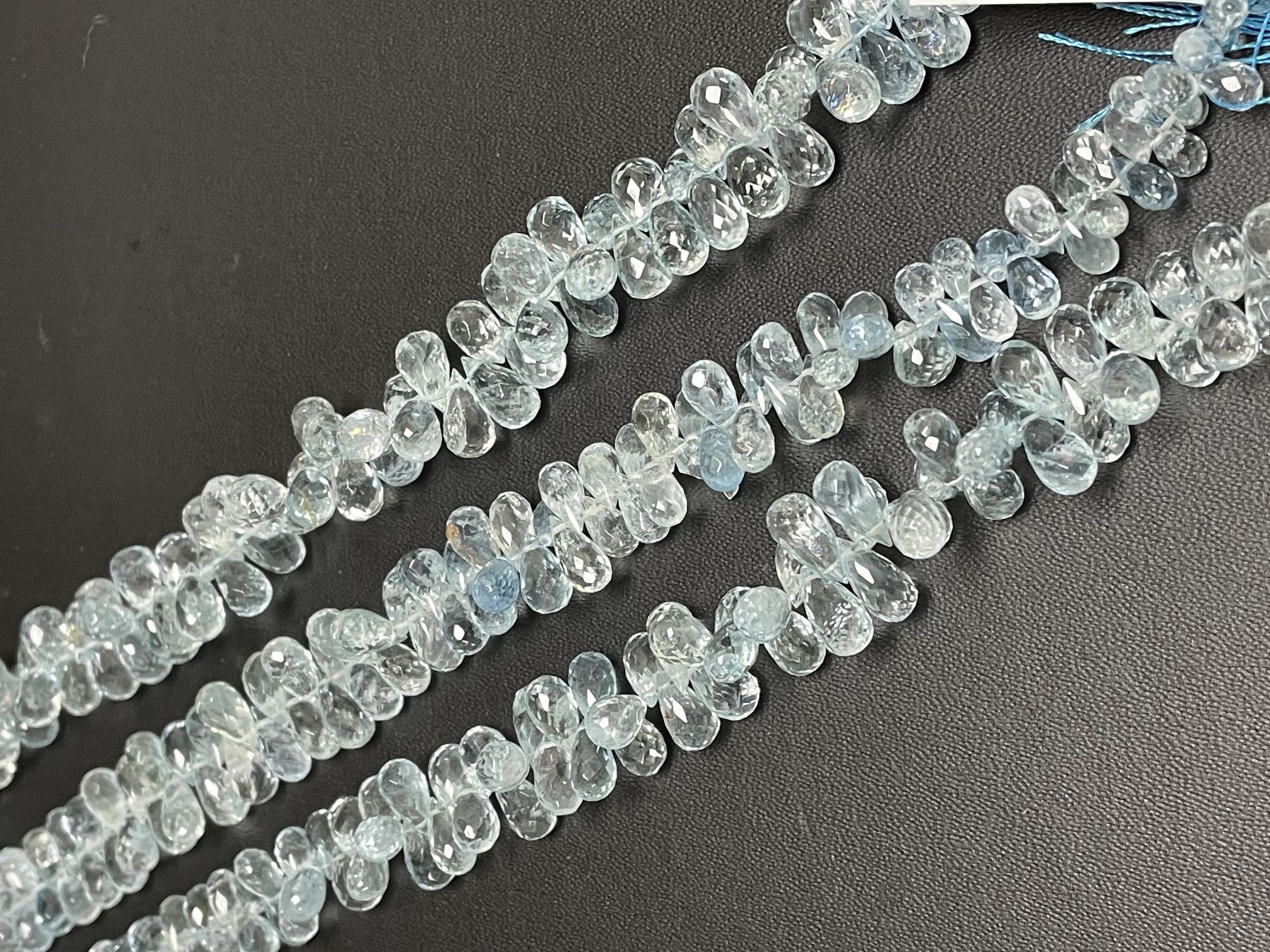 Aquamarine Drop Faceted