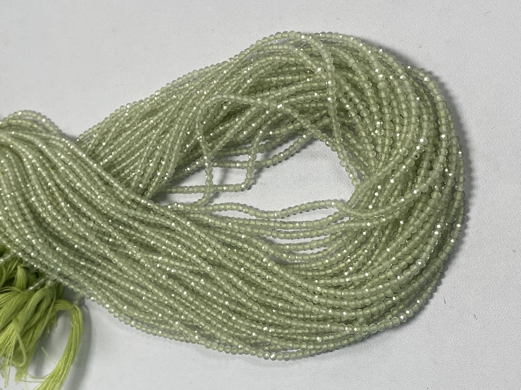 Prehnite Rondelle Faceted