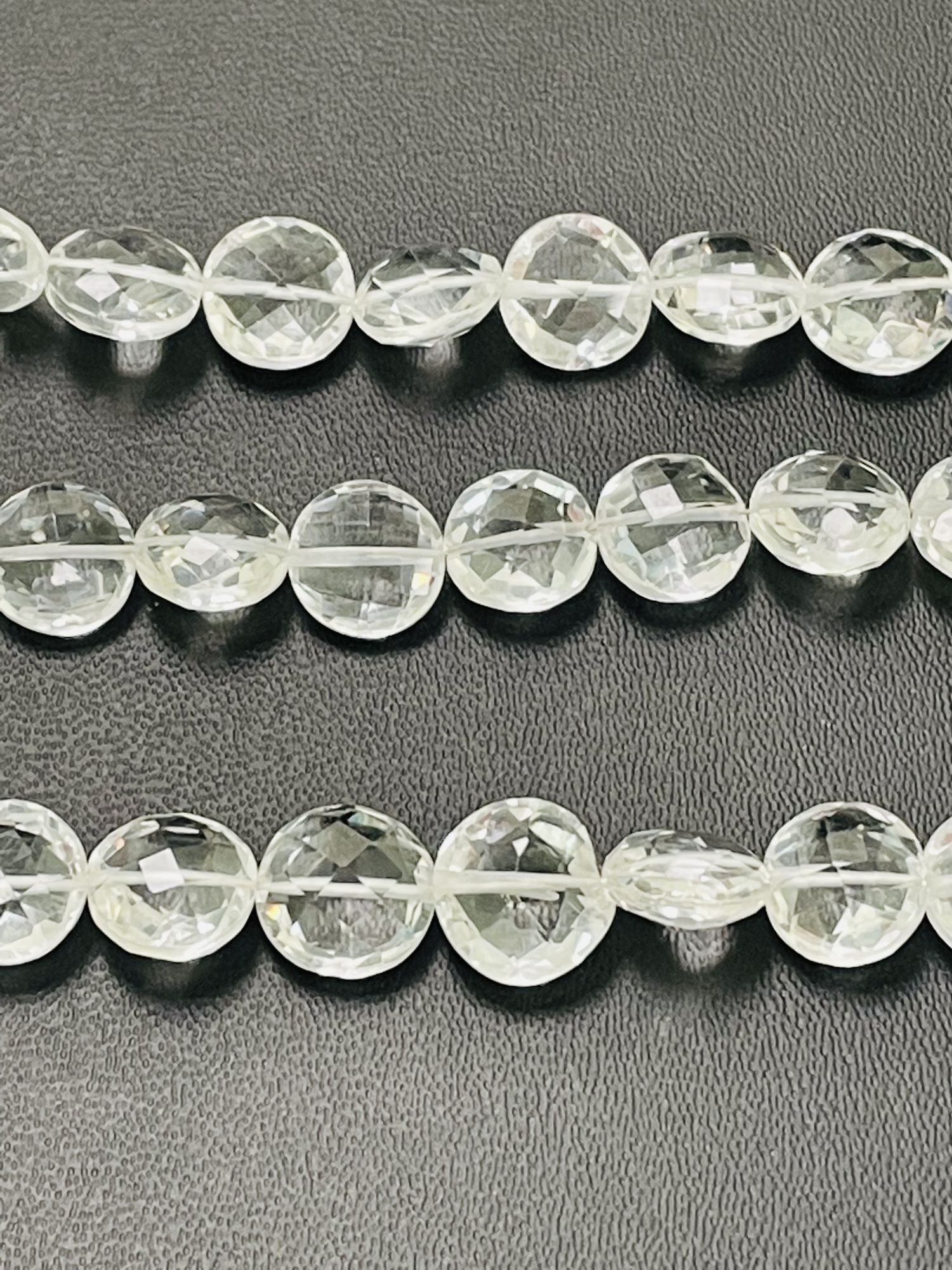 Crystal Quartz Coin Faceted