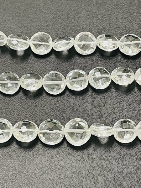 Crystal Quartz Coin Faceted