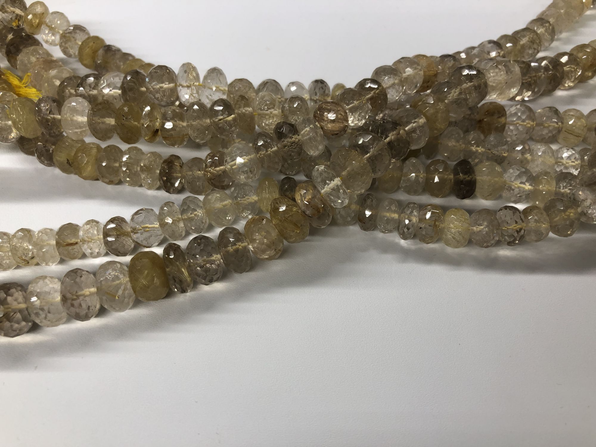 Golden Rutilated Quartz Rondelles Faceted