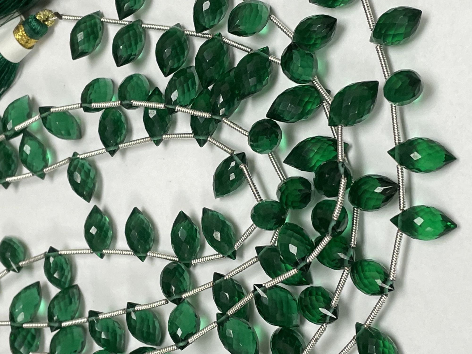 Green Hydro Quartz Puff Marquise Faceted