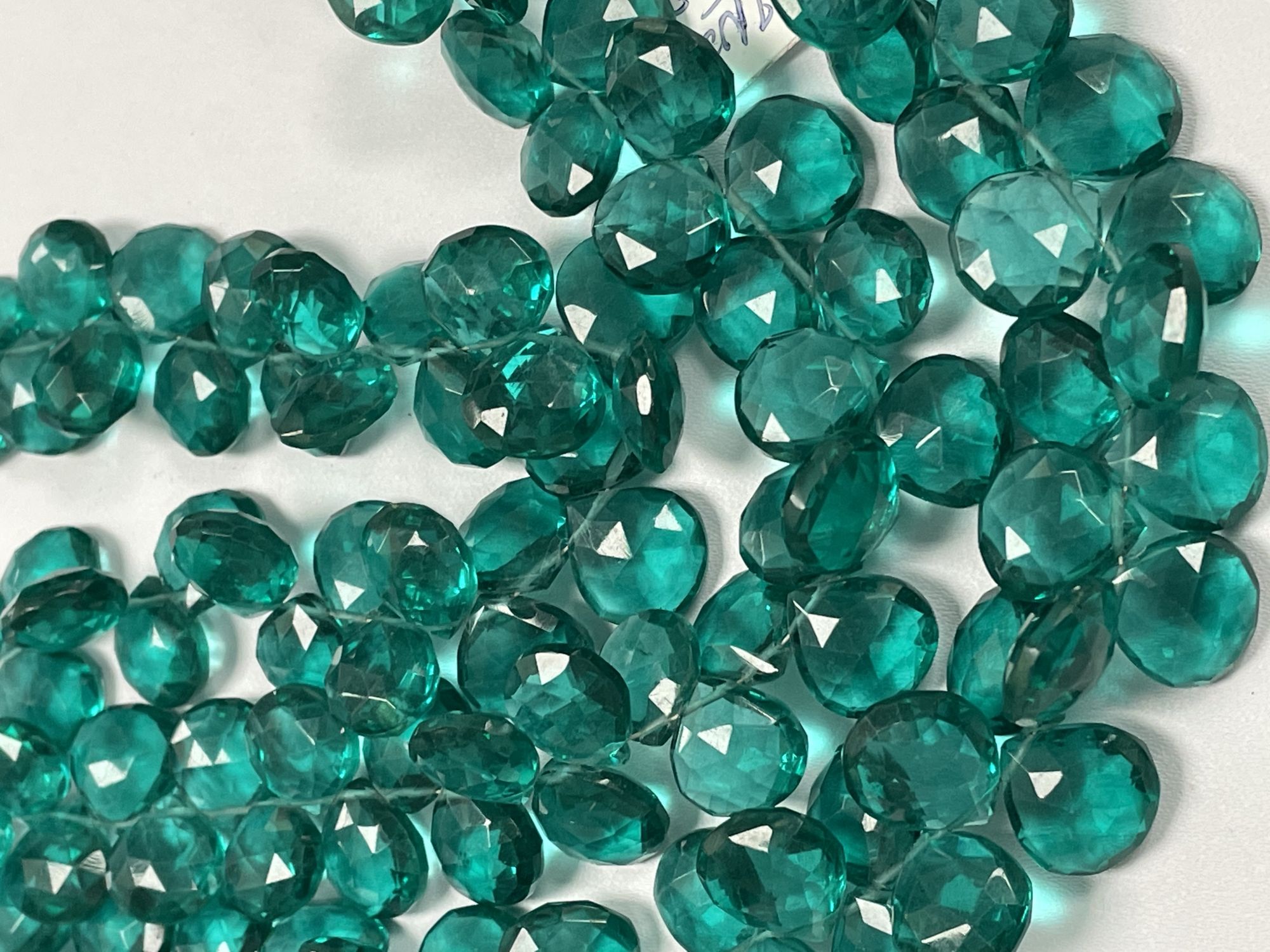 Teal Hydr Quartz Heart Faceted