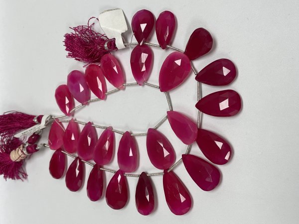 Pink Chalcedony Pears Faceted