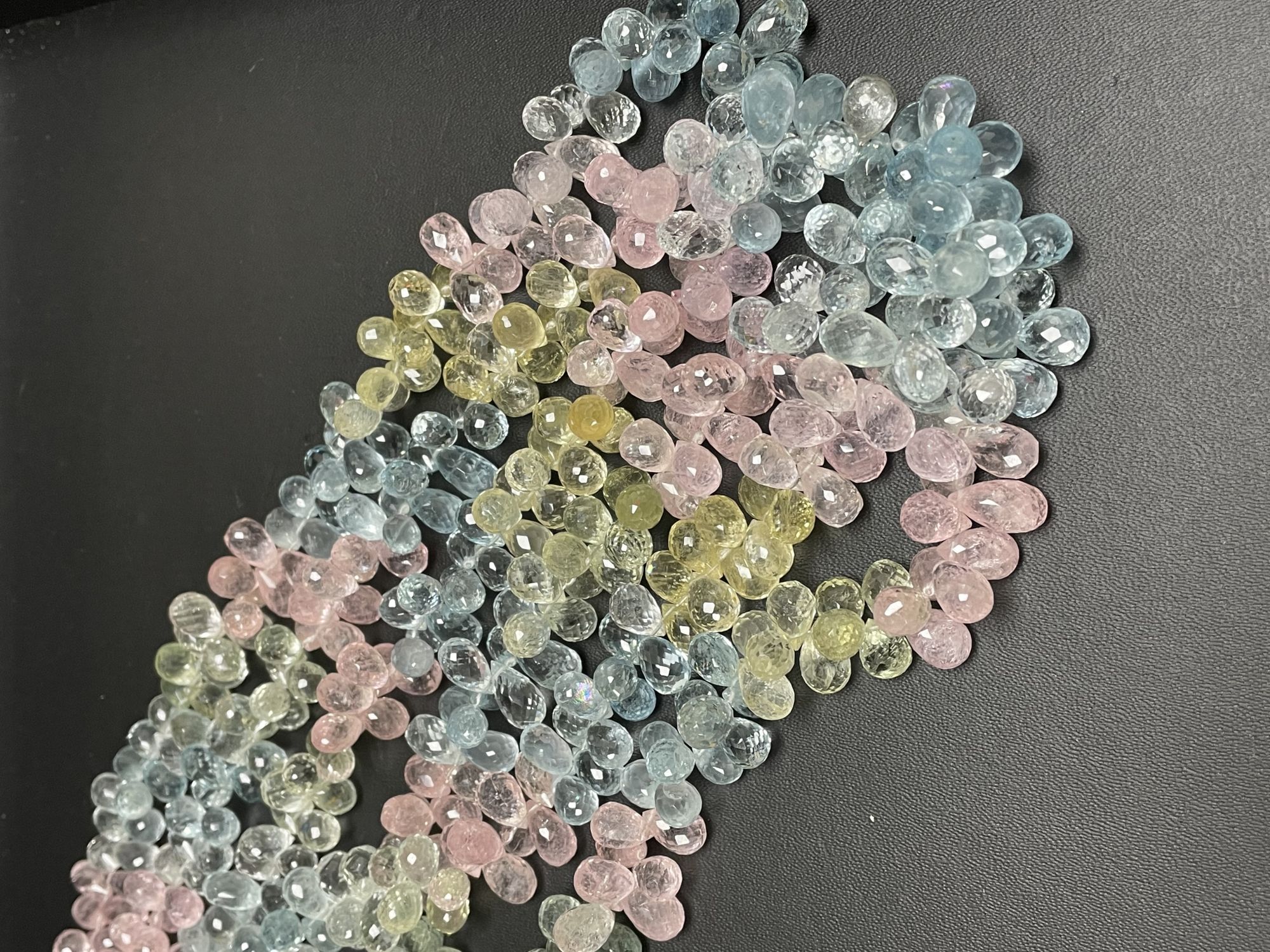 Multi Aquamarine Drop Faceted