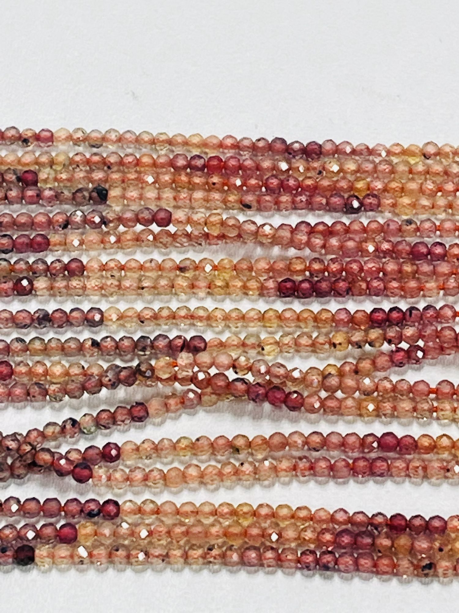 Shaded Orange Sapphire Rondelle Faceted