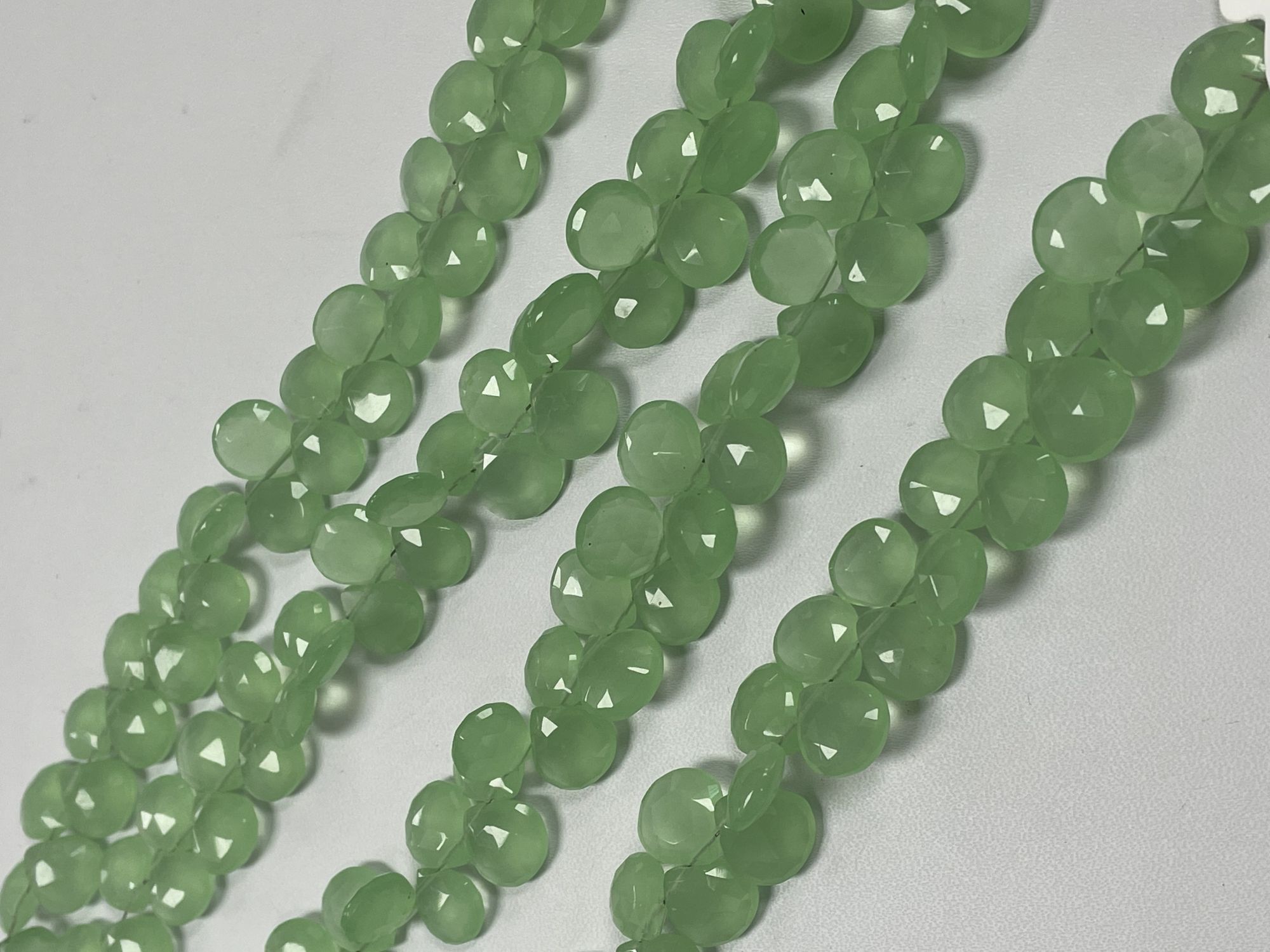 Green Chalcedony Heart Faceted