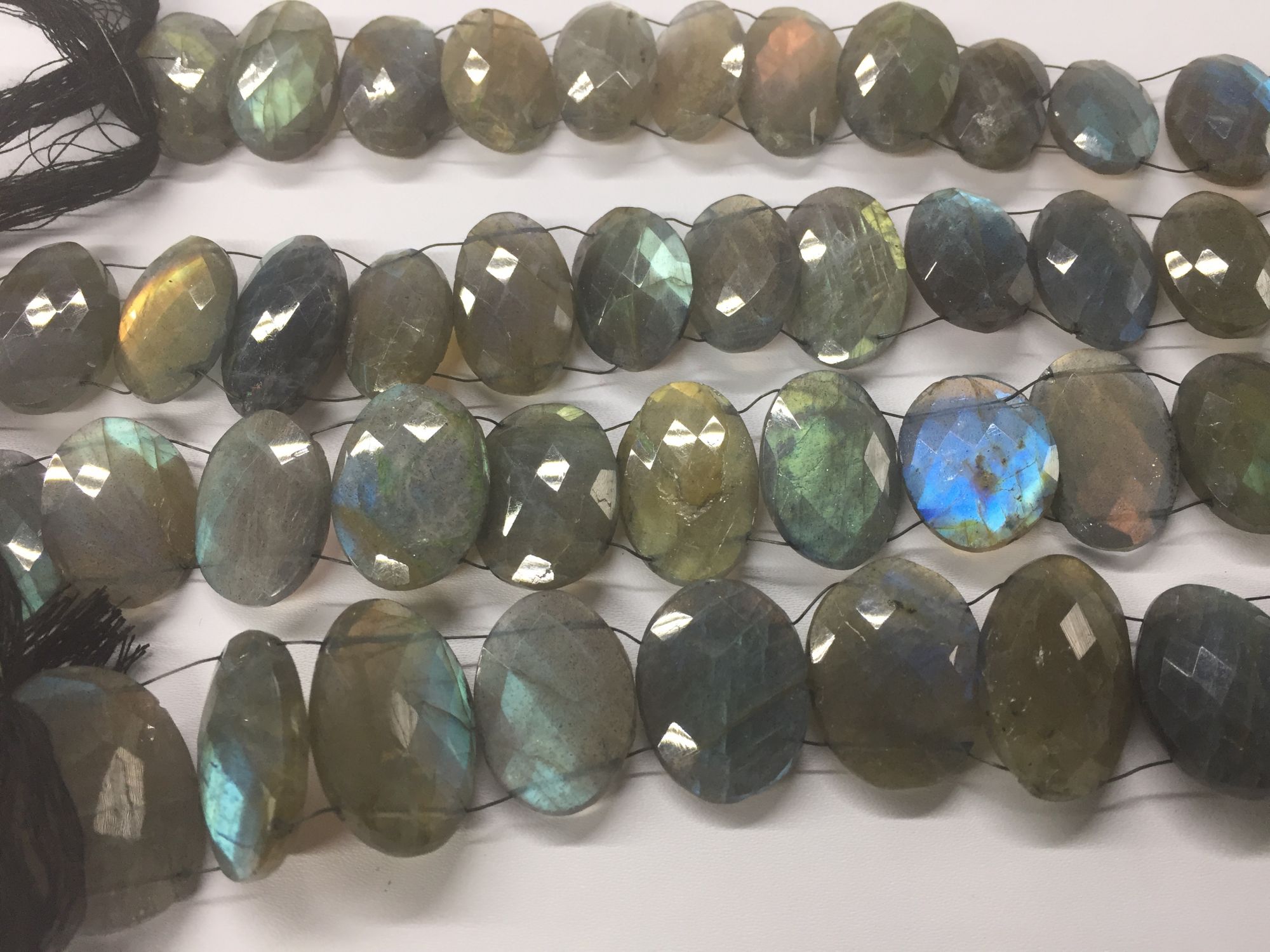 Labradorite Ovals Faceted (Two side Drilled)