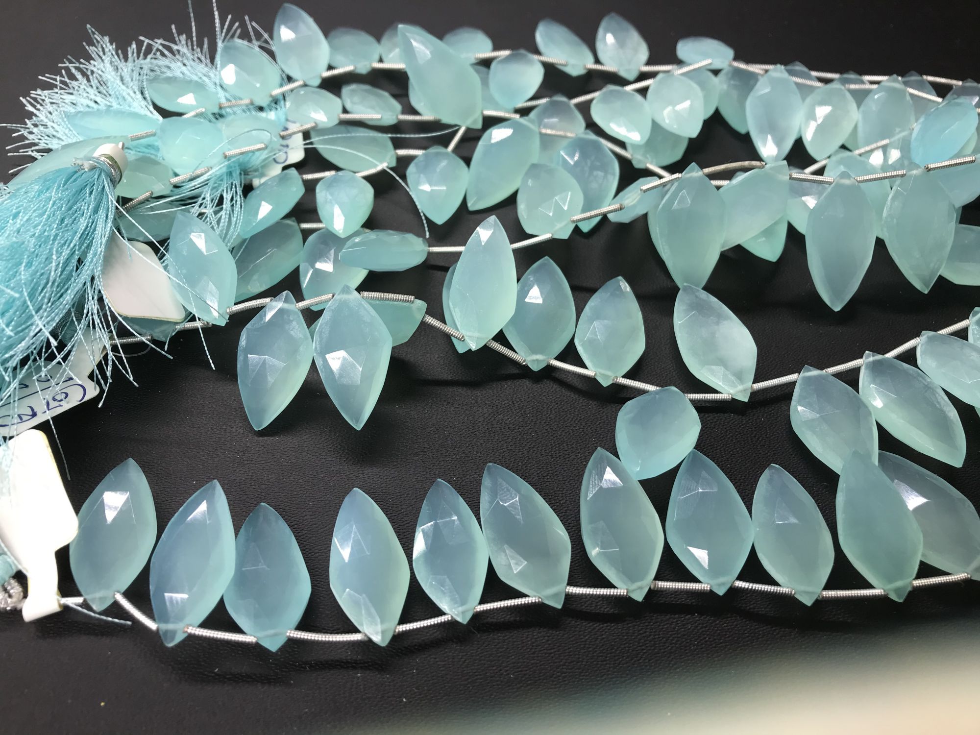 Aqua Chalcedony Arrowheads Faceted