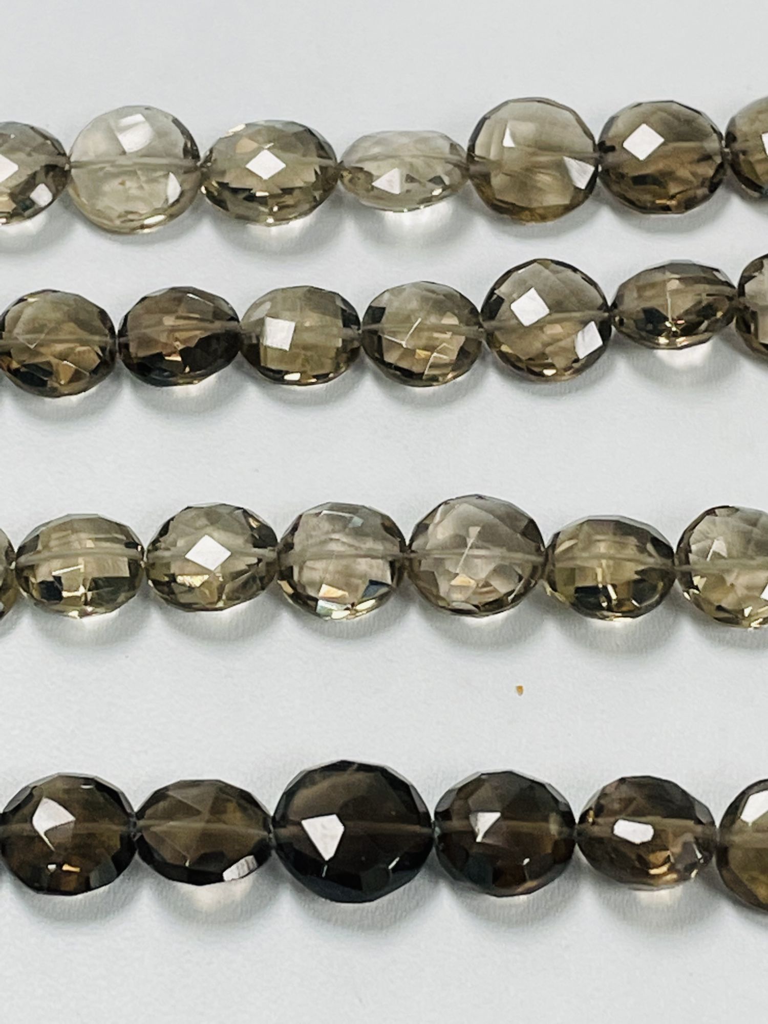 Smoky Quartz Coin Faceted