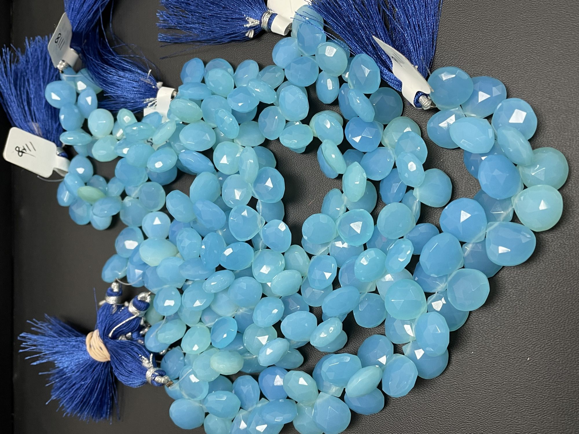 Blue Chalcedony Heart Faceted