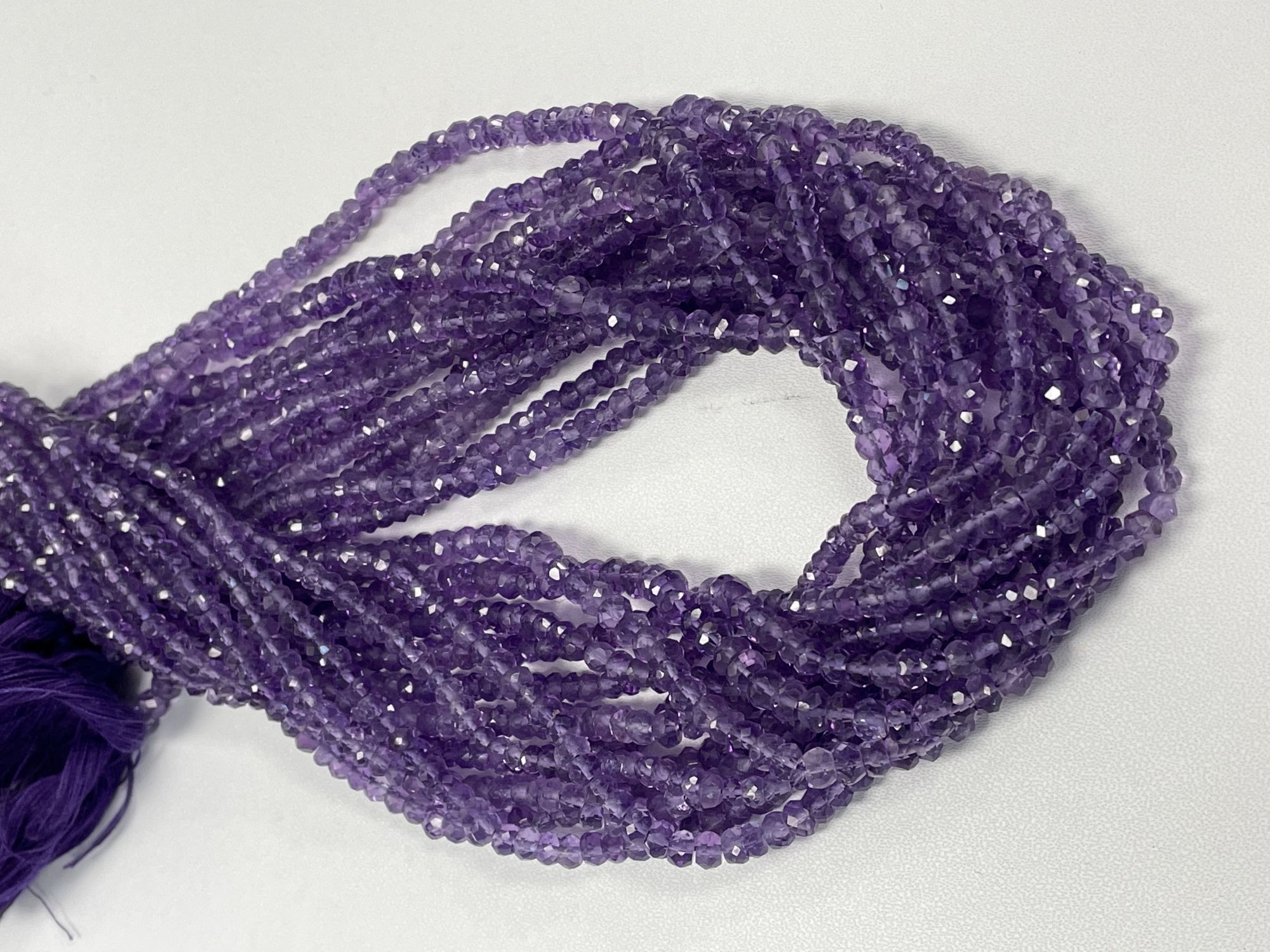 Purple Amethyst Rondelle Faceted