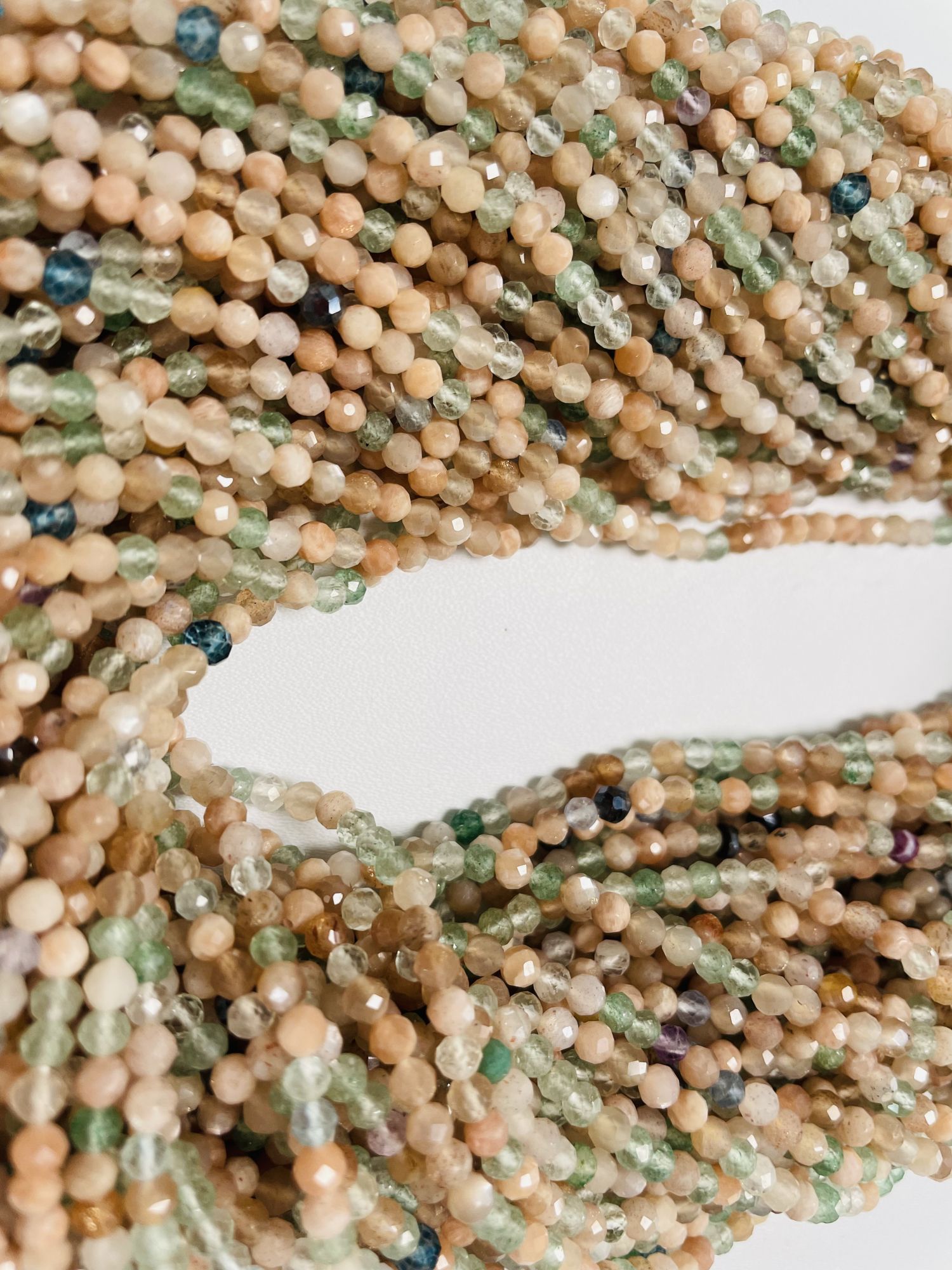 Multi Moonstone Rondelle Faceted