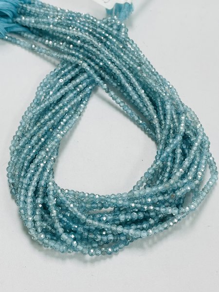 Blue Zircon Rondelle Faceted