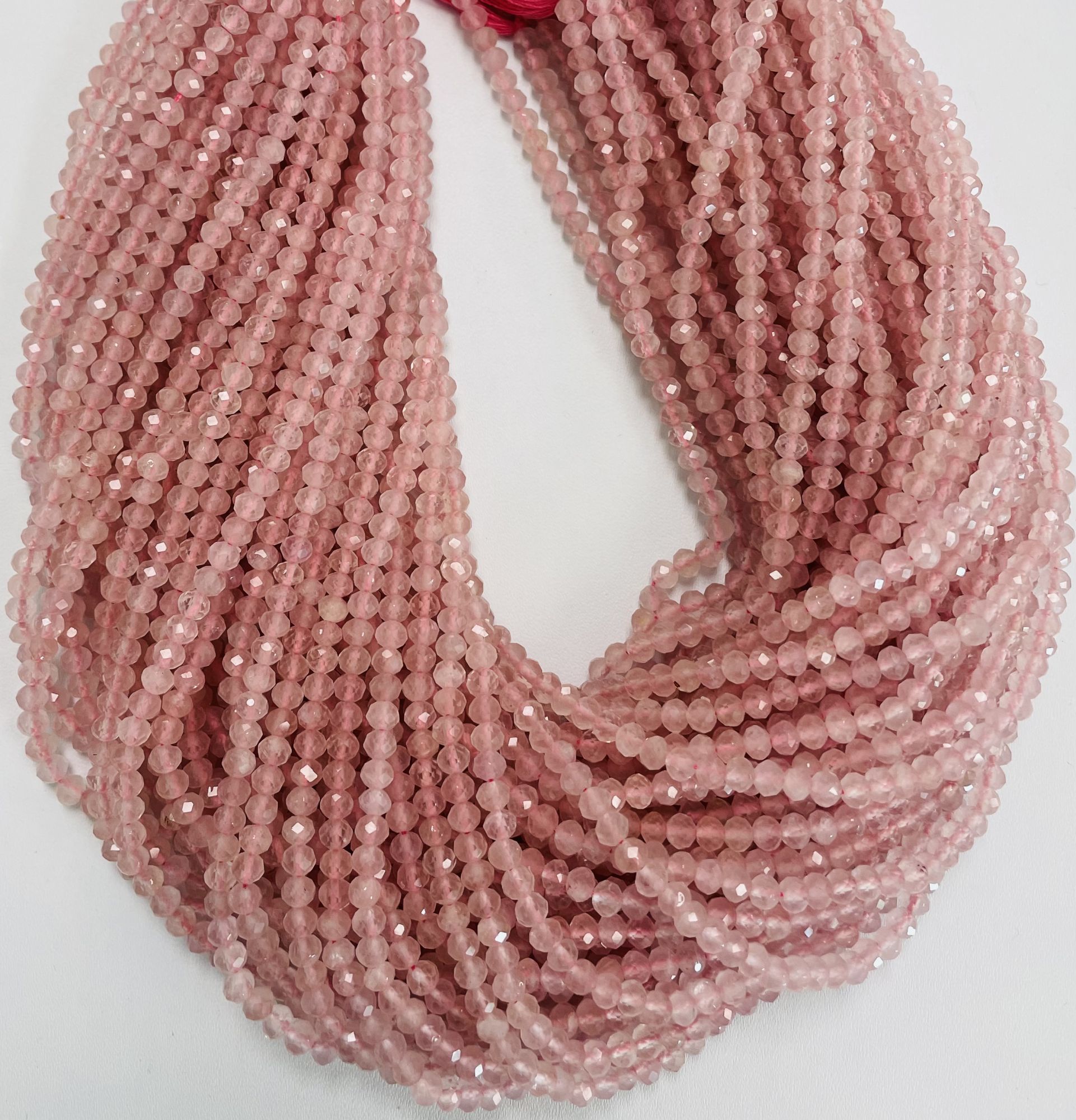 Rose Quartz Rondelle Faceted