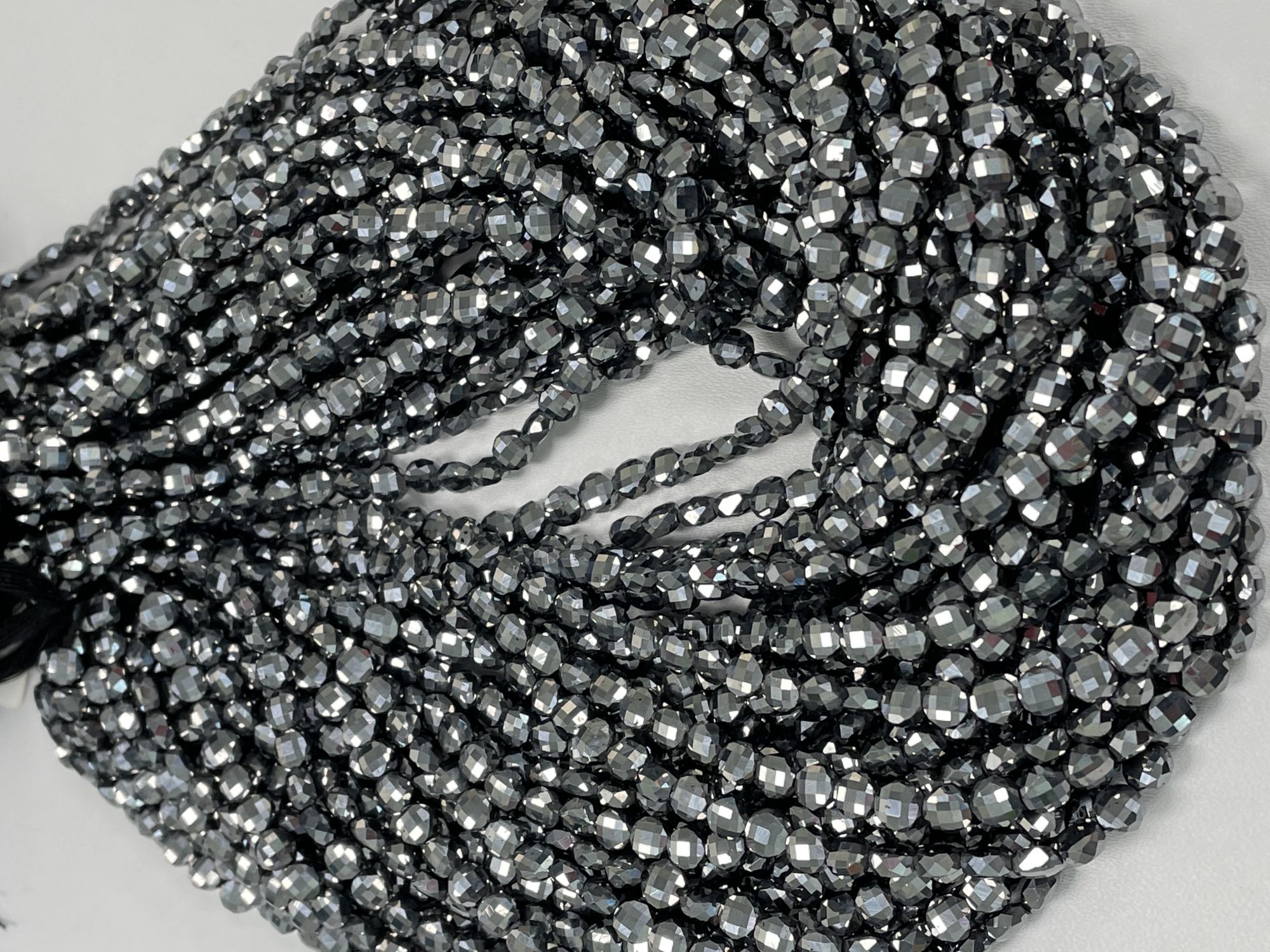 Mystic Black Quartz Coin Faceted