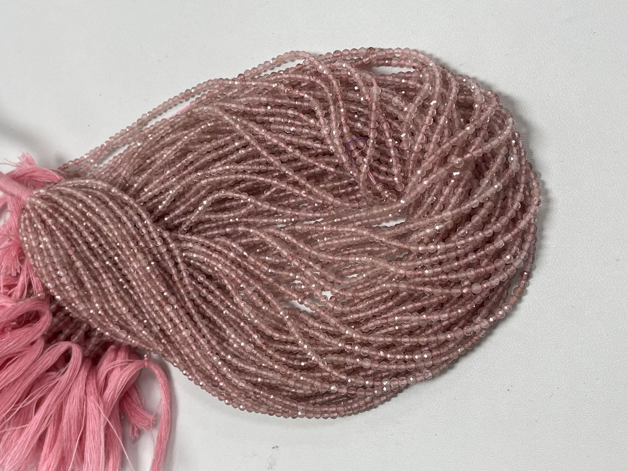 Pink Strawberry Quartz Round Faceted