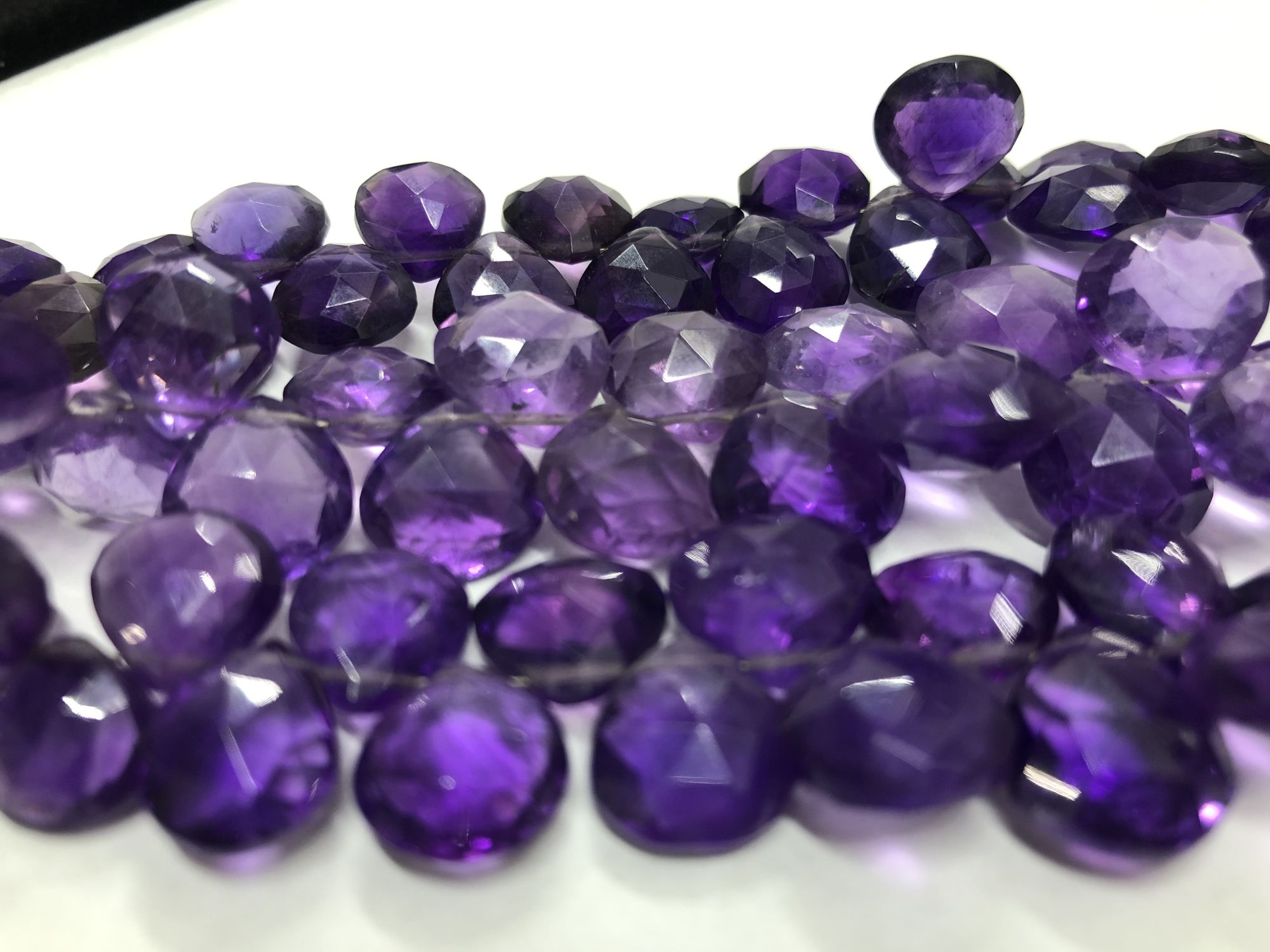 Amethyst Hearts Faceted
