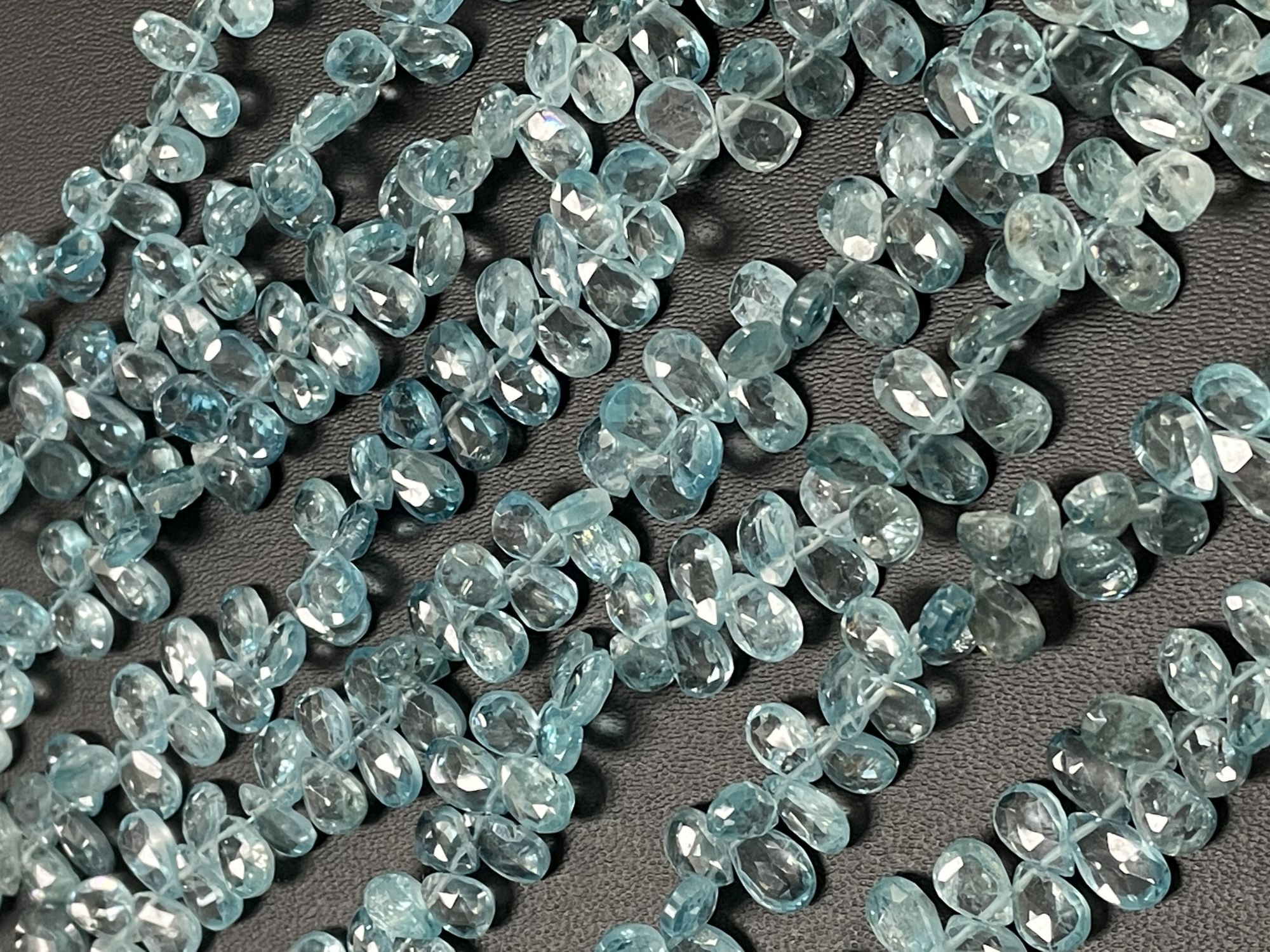 Blue Zircon Pear Faceted