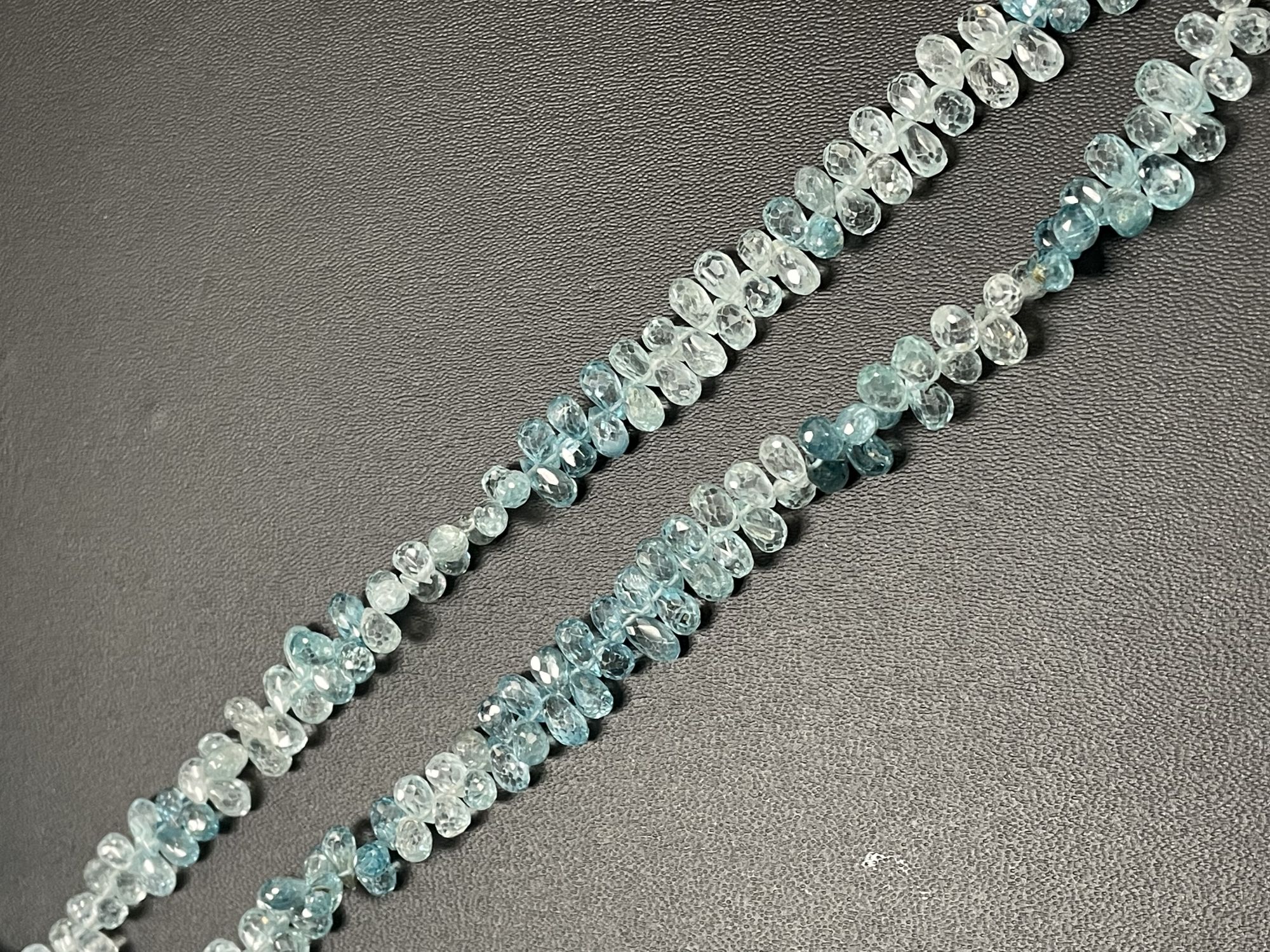 Blue Zircon Drop Faceted