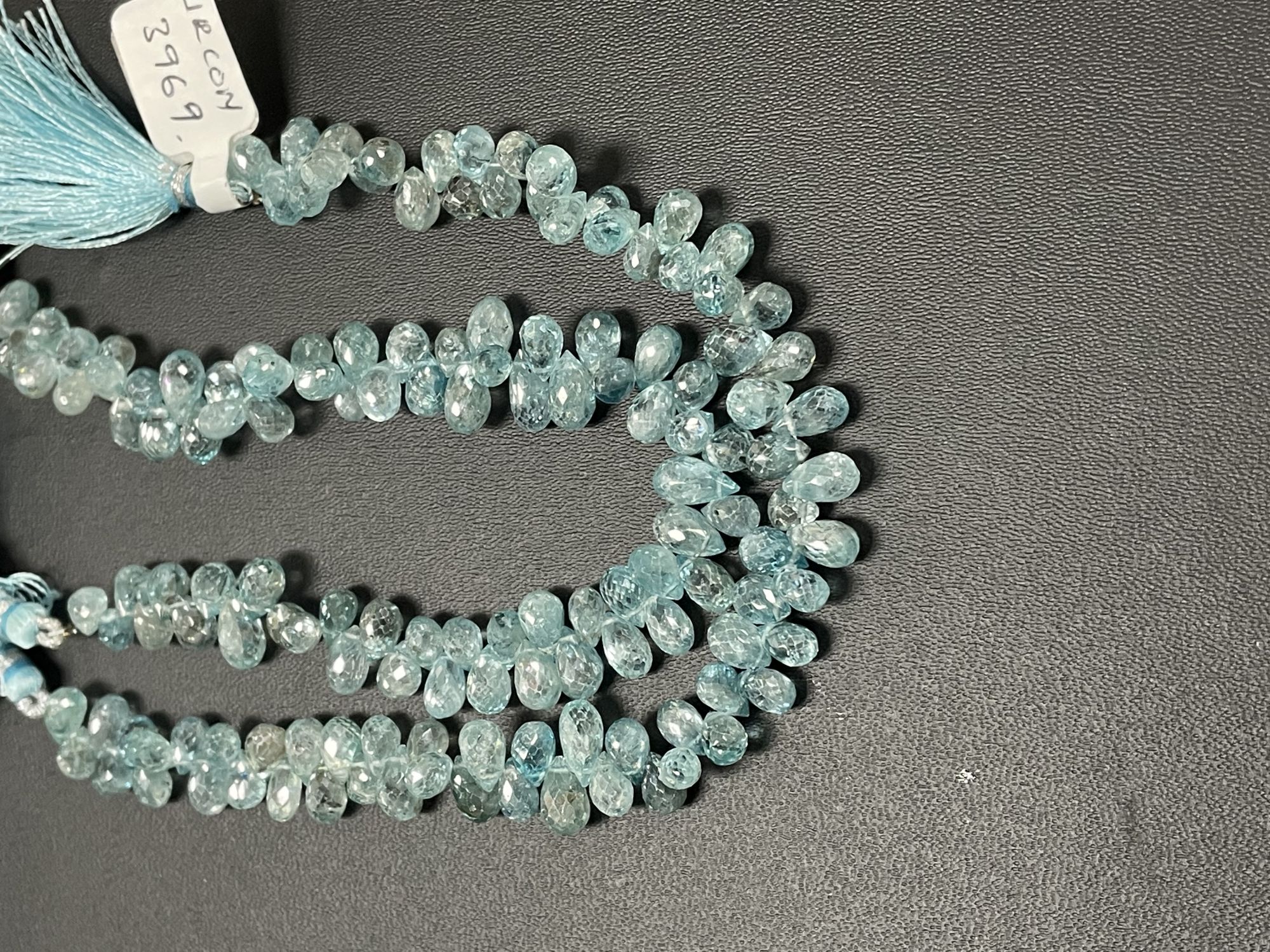 Blue Zircon Drop Faceted