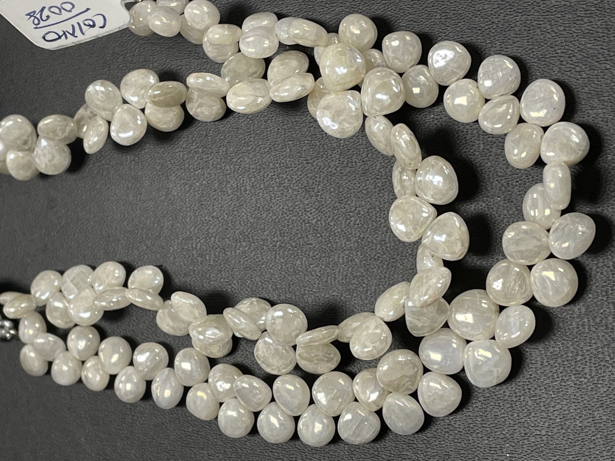 Pearl White Silverite Heart Smooth
