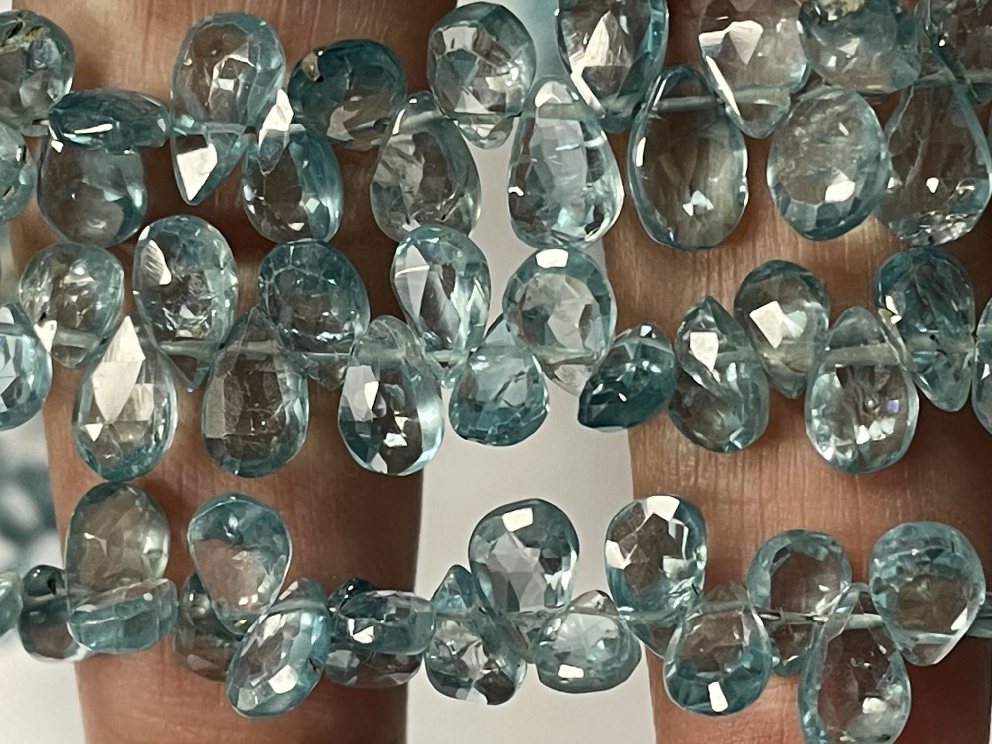 Blue Zircon Pear Faceted