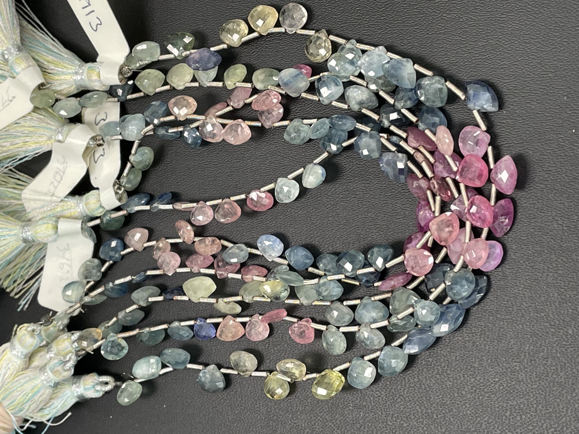 Multi Color Sapphire Heart Faceted