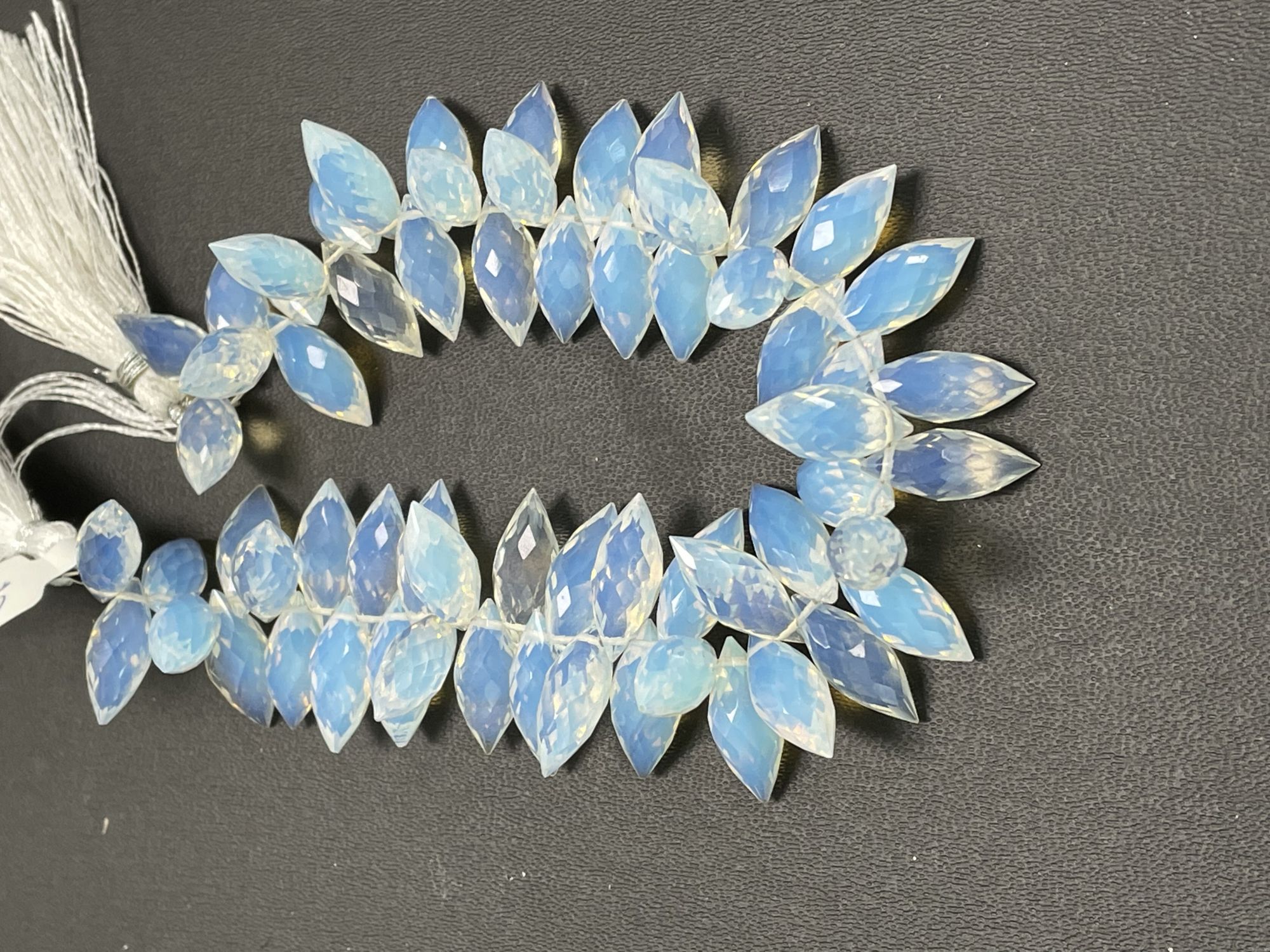 Opalite Hydro Quartz Puff Marquise Faceted