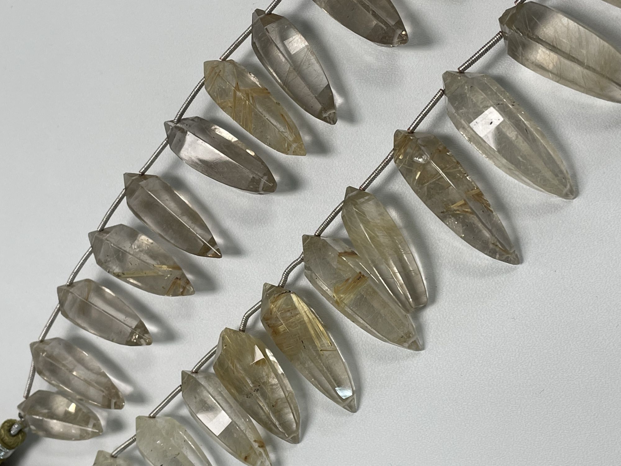 Golden Rutilated Hydro Quartz Okra Faceted