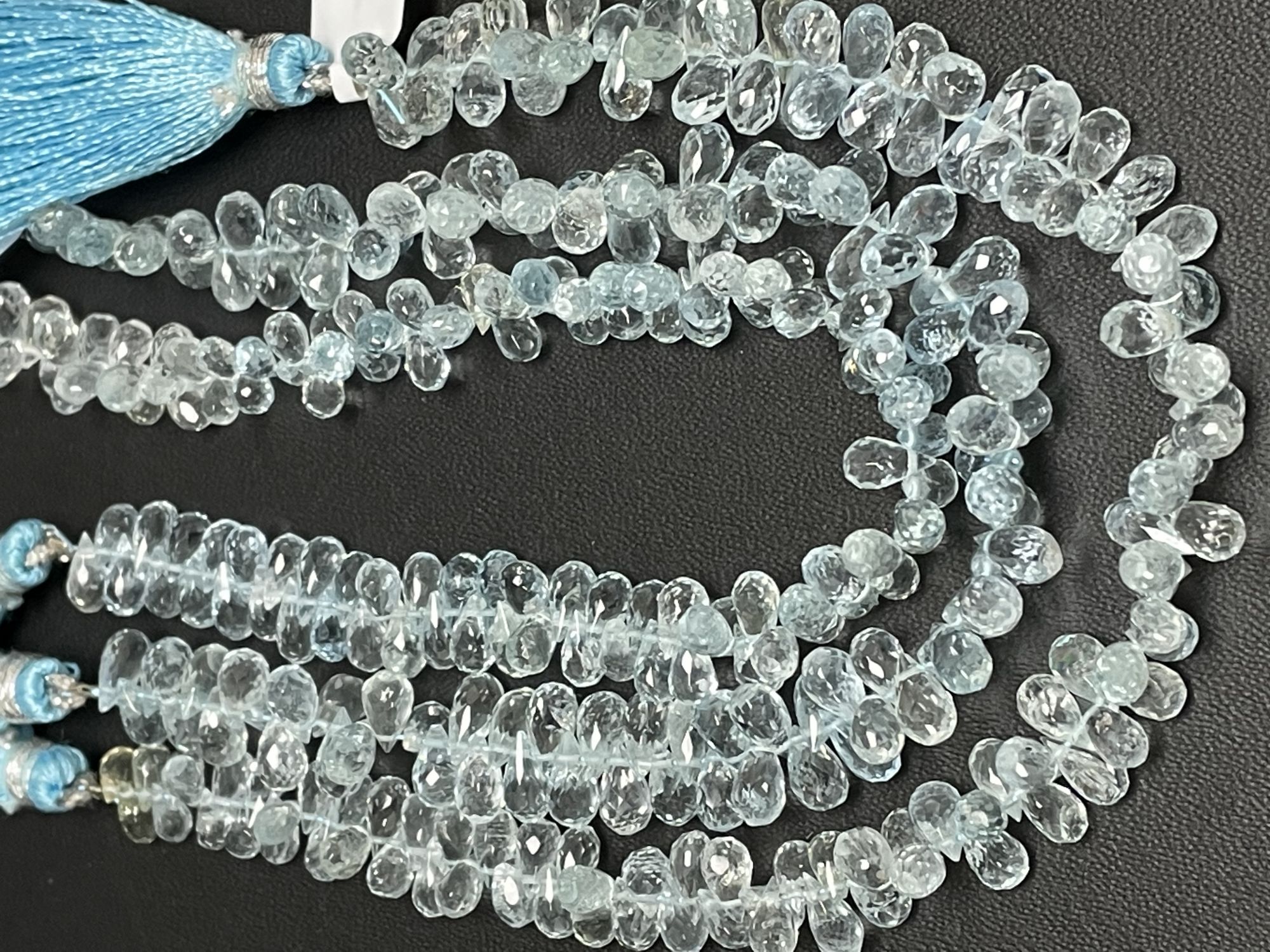 Aquamarine Drop Faceted
