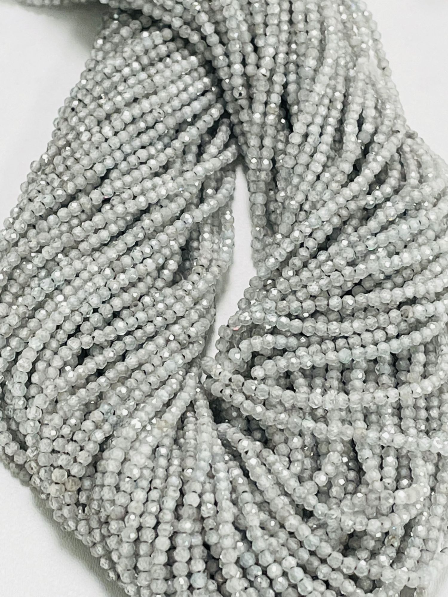 Natural Grey Zircon Rondelle Faceted