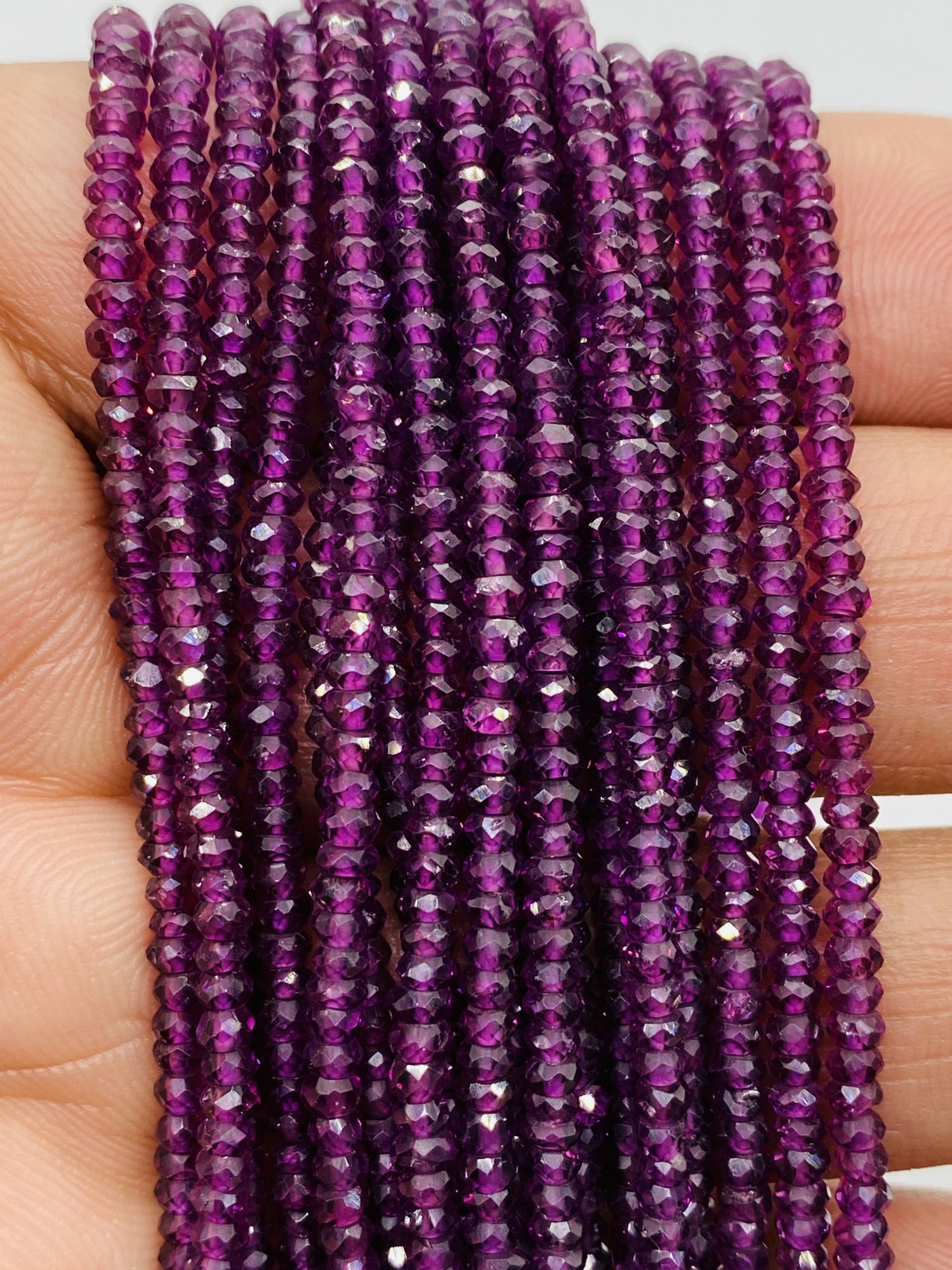 Purple Garnet Rondelle Faceted